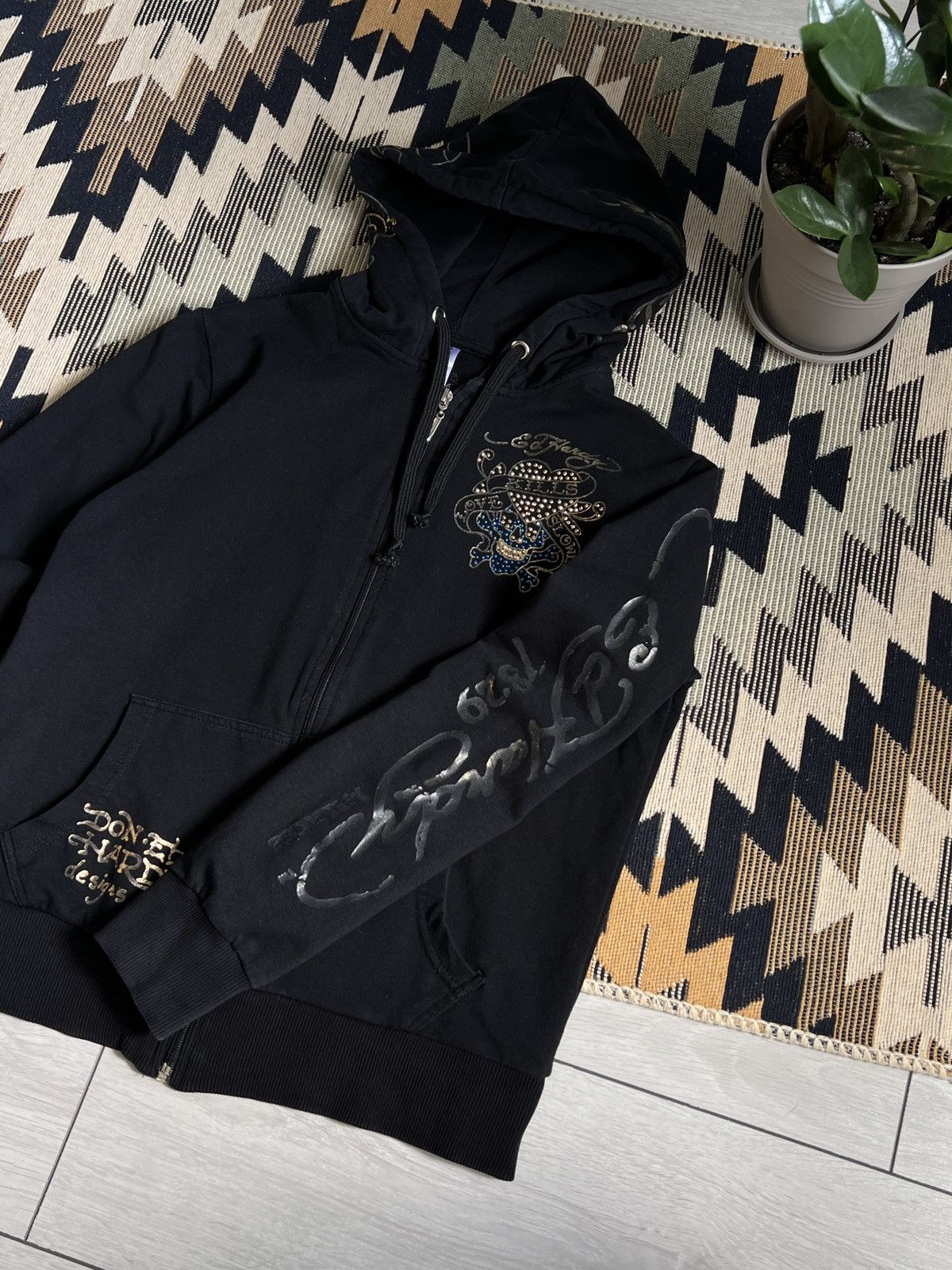 Christian Audigier Ed Hardy by Christian Audigier Big Logo Y2K Zip Hoodie Size XS / US 0-2 / IT 36-38 - 9 Thumbnail