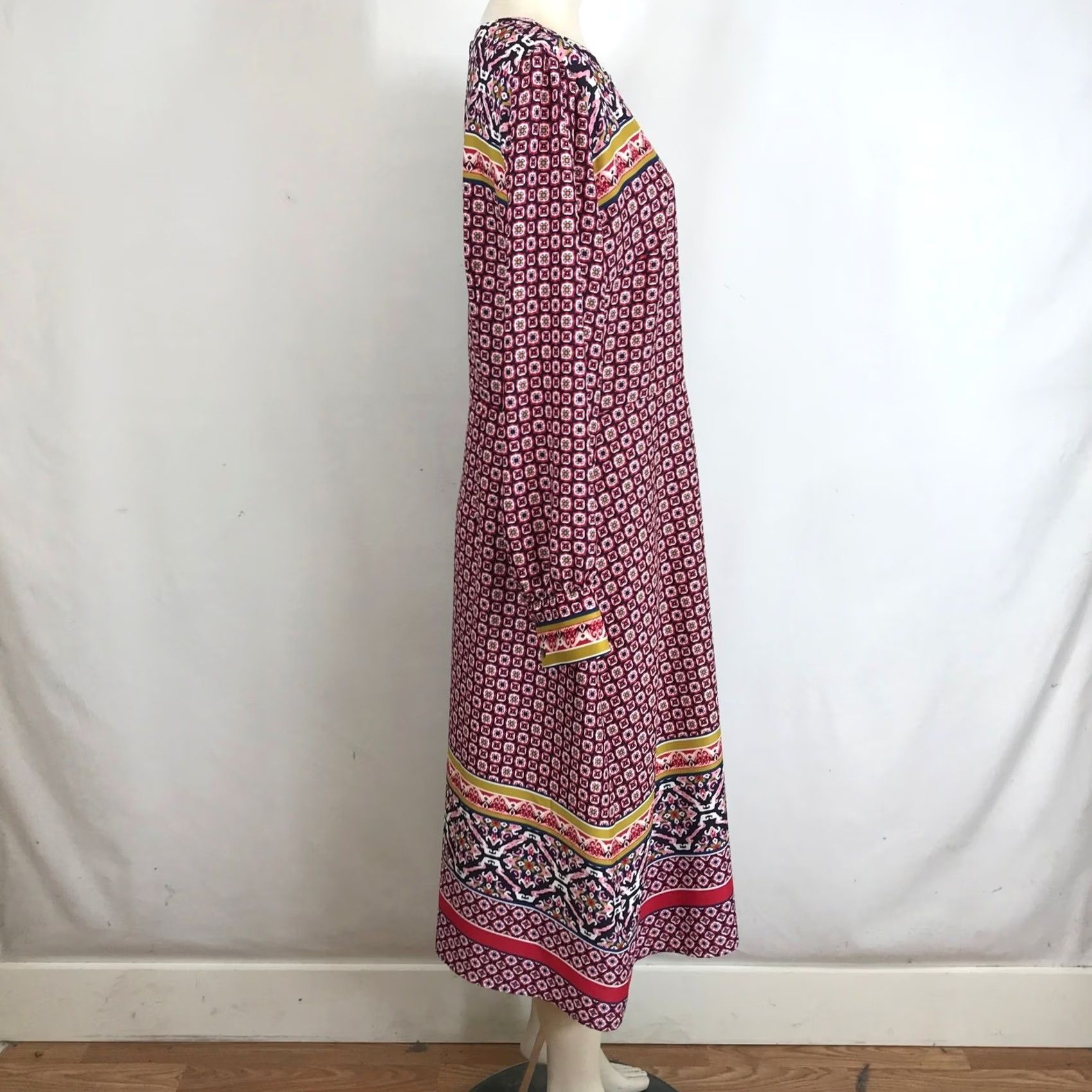 Loft LOFT Womens Graphic Midi Dress Red Blue Yellow Size XL / US 12-14 / IT 48-50 - 4 Thumbnail