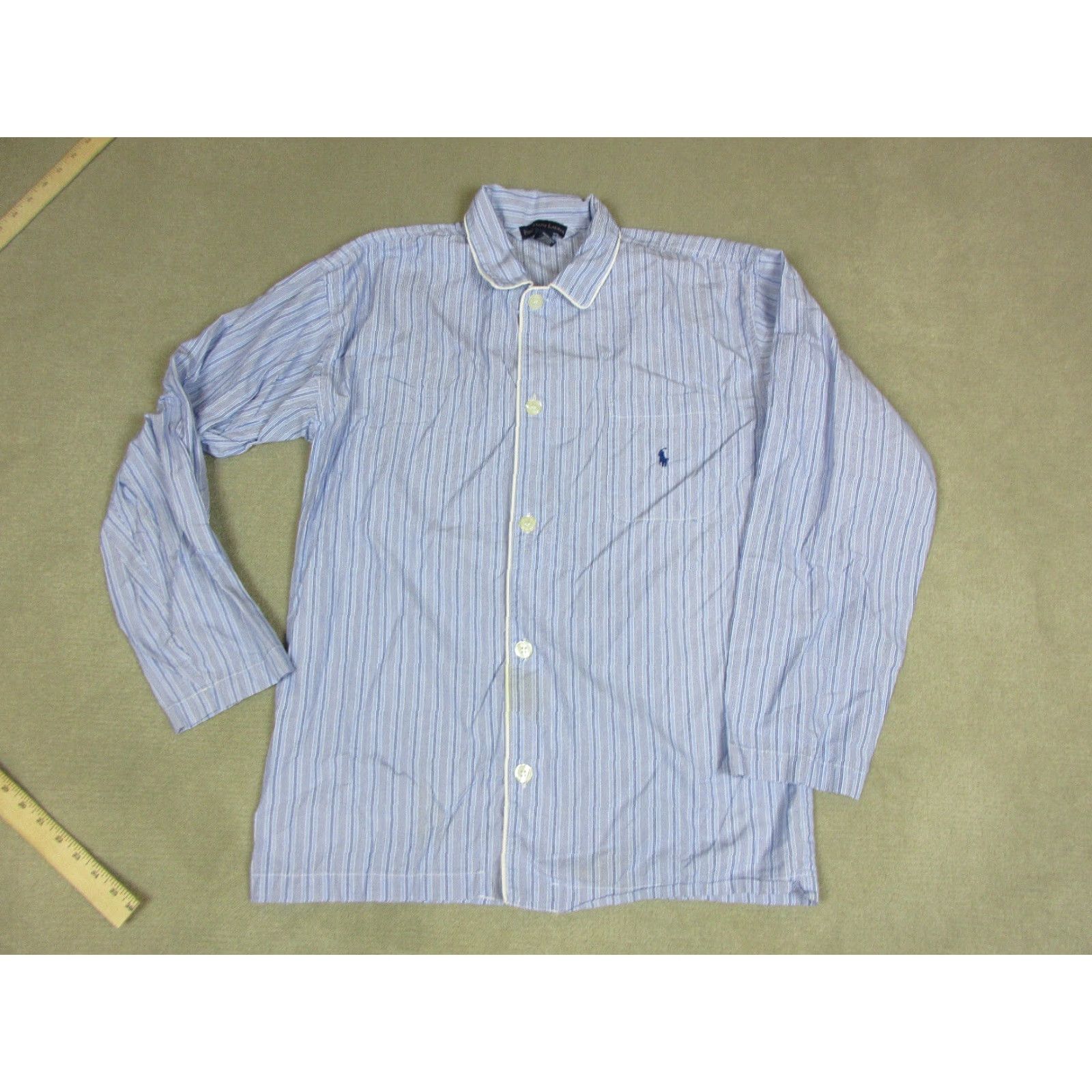 Polo Ralph Lauren Polo Ralph Lauren Shirt Mens Medium Blue Pajamas Sleepwear Button Up Lounge Size US M / EU 48-50 / 2 - 2 Thumbnail