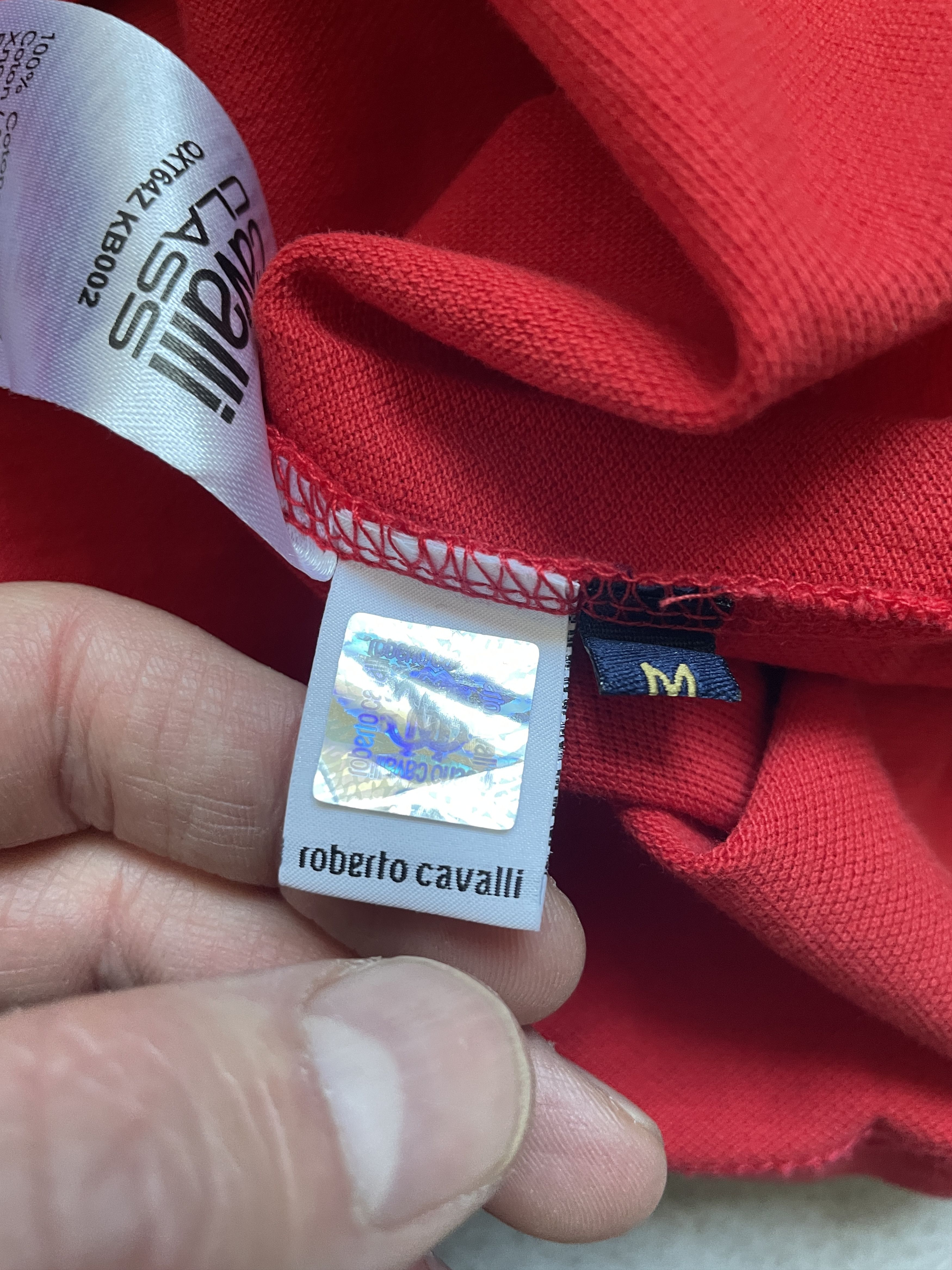 Roberto Cavalli ROBERTO CAVALLI CLASS SLIM FIT RED POLO TSHIRT Size US M / EU 48-50 / 2 - 5 Thumbnail