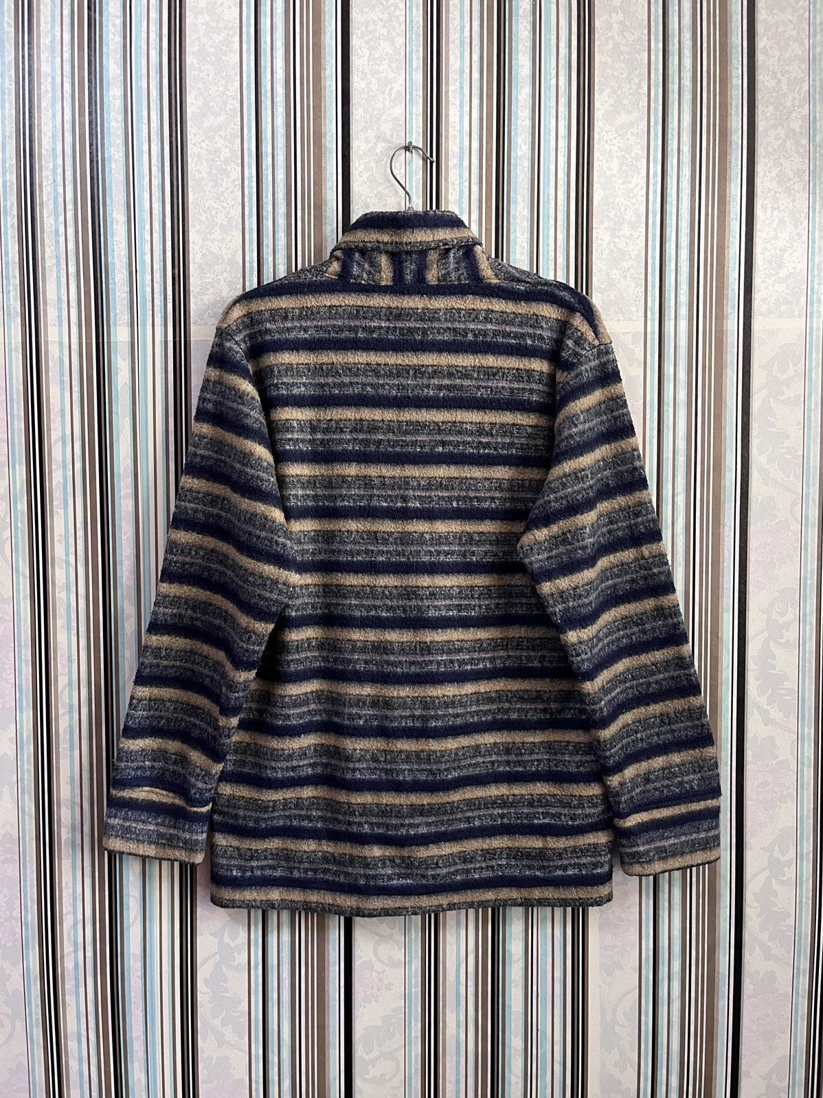 Hang Ten fleece striped wool button #D2 Size US M / EU 48-50 / 2 - 2 Thumbnail