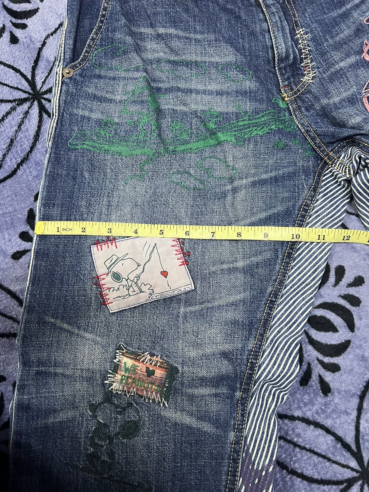 Peanuts × Vintage PEANUTS - Patchwork jeans Size 30" / US 8 / IT 44 - 16 Thumbnail