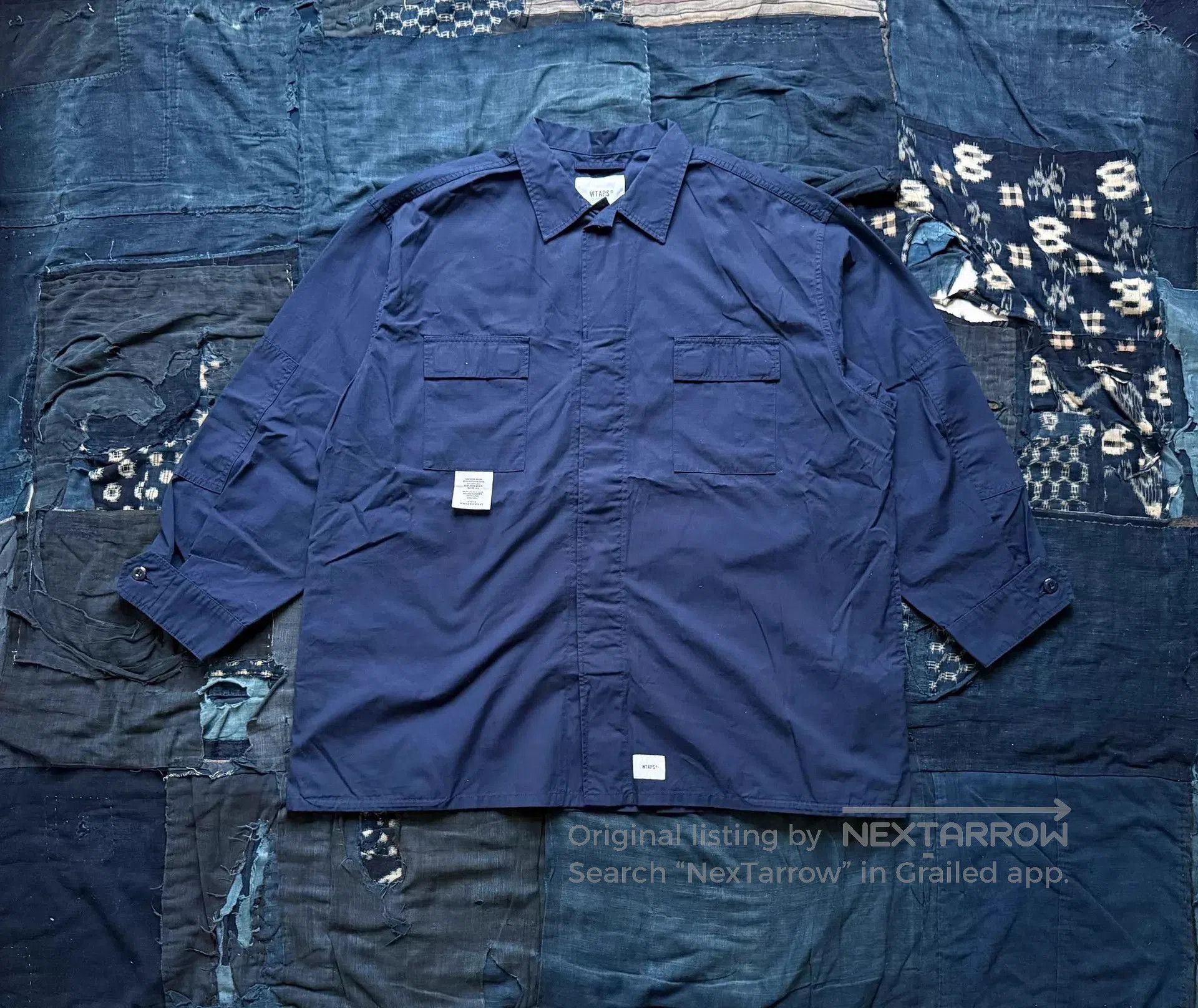 Wtaps Blue Button-Up Shirt with Graphic Print - Size M. Size US M / EU 48-50 / 2 - 2 Thumbnail
