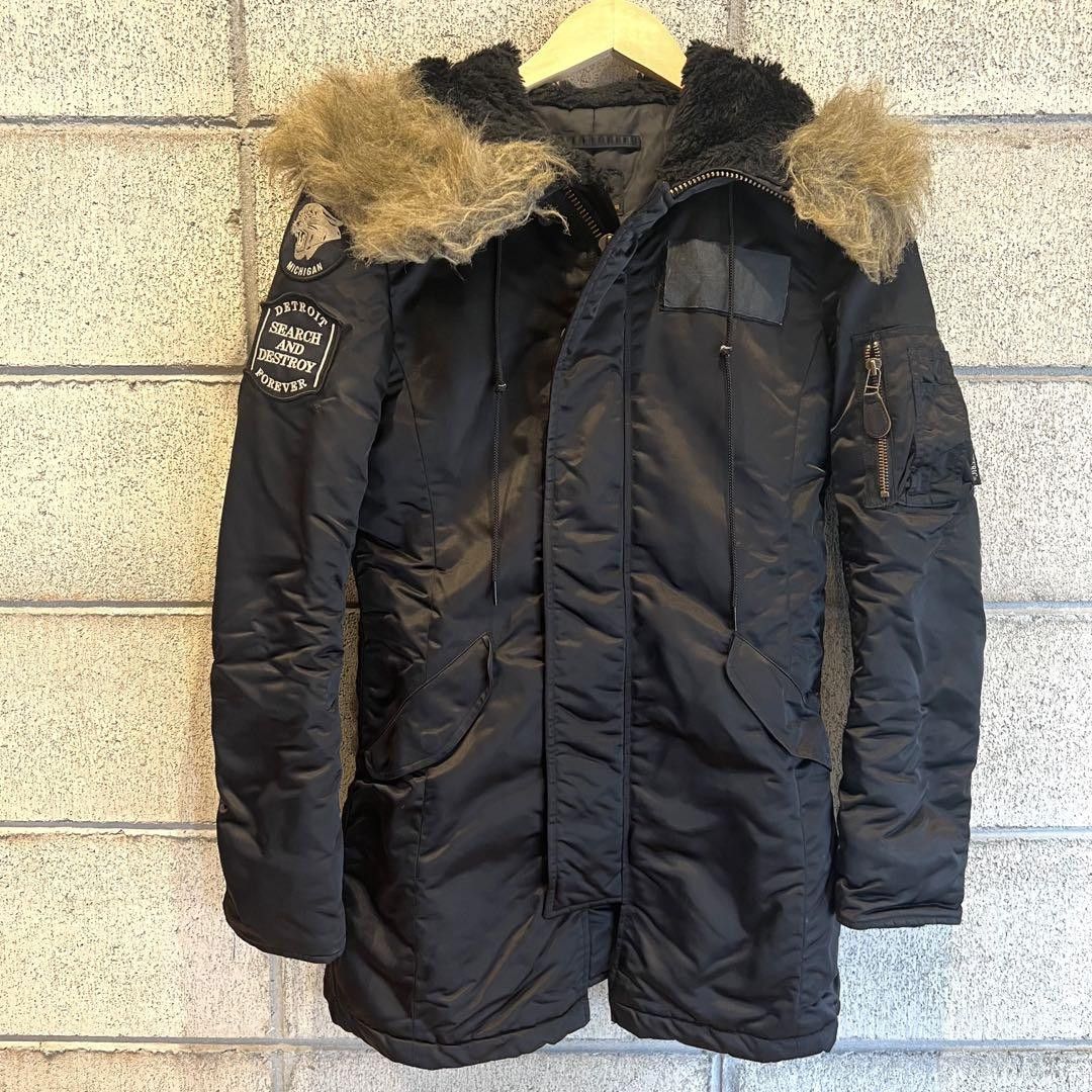 Hysteric Glamour Nylon N-3B Military Wool Fur Lined Hooded Flight 