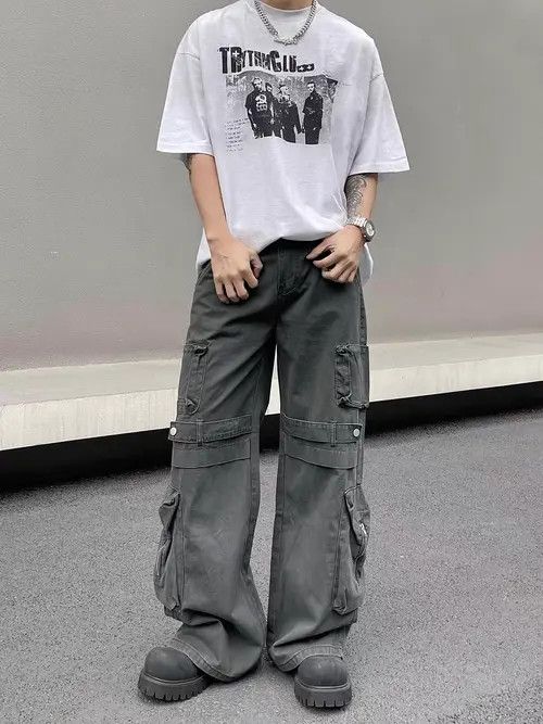 Japanese Brand Kizuki x Asuka Gray High Street Vintage Loose Casual Pants Size US 32 / EU 48 - 4 Thumbnail