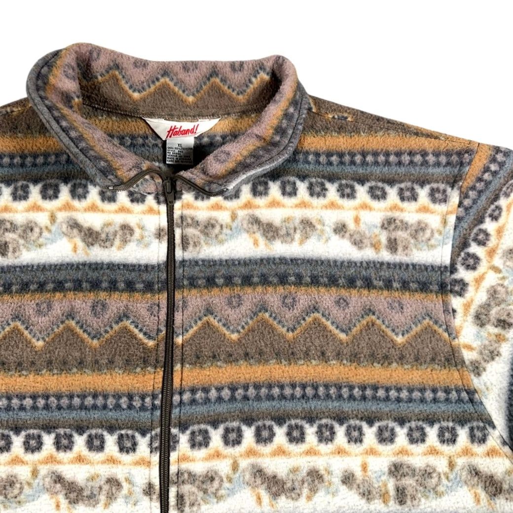 Haband VINTAGE Haband Southwest Jacket Womens XL Brown Orange Fleece Aztec 90s Size XL / US 12-14 / IT 48-50 - 2 Thumbnail