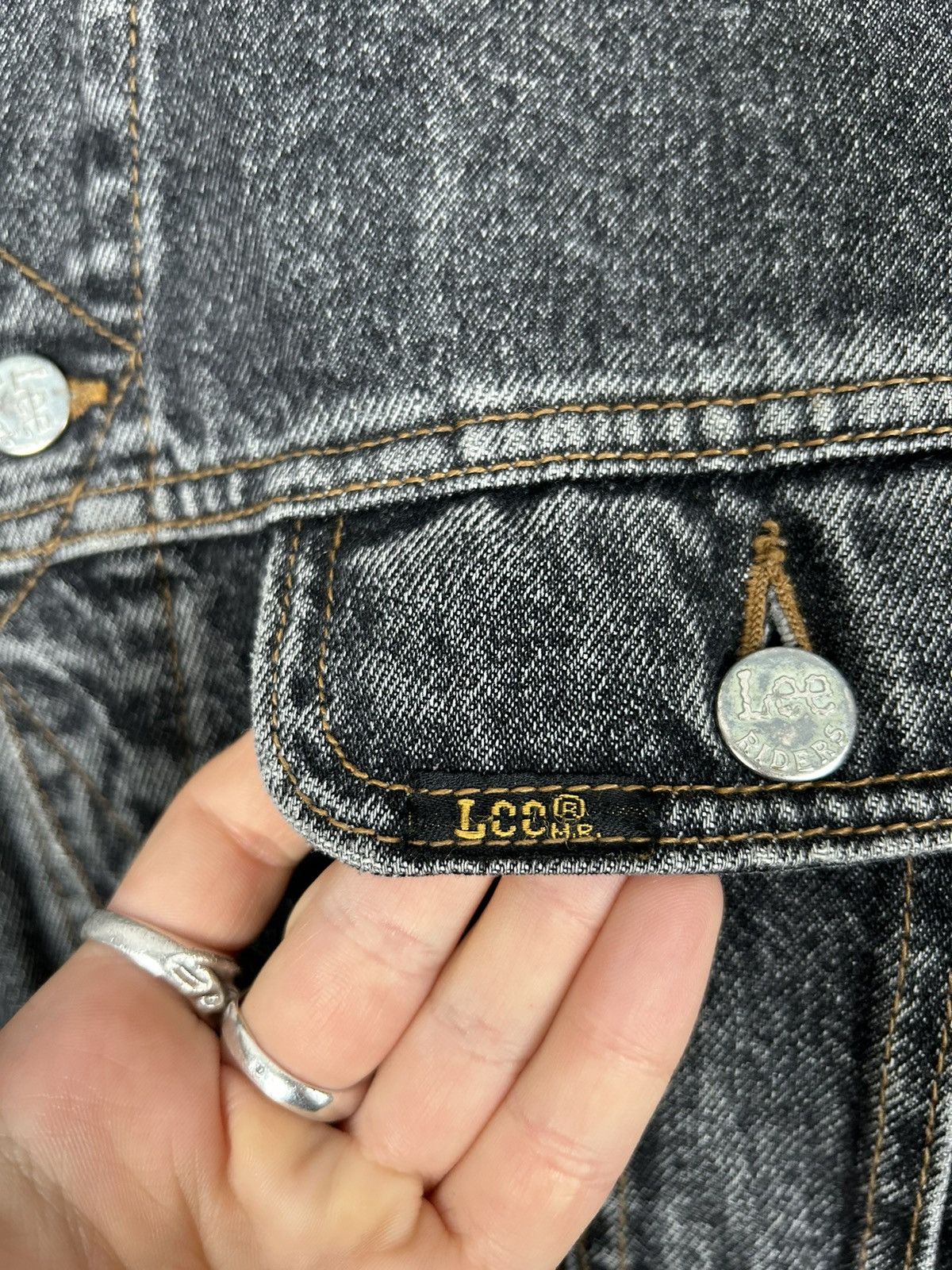 Lee Vintage Lee Riders Washed Black Denim Trucker 90s Size US L / EU 52-54 / 3 - 6 Thumbnail