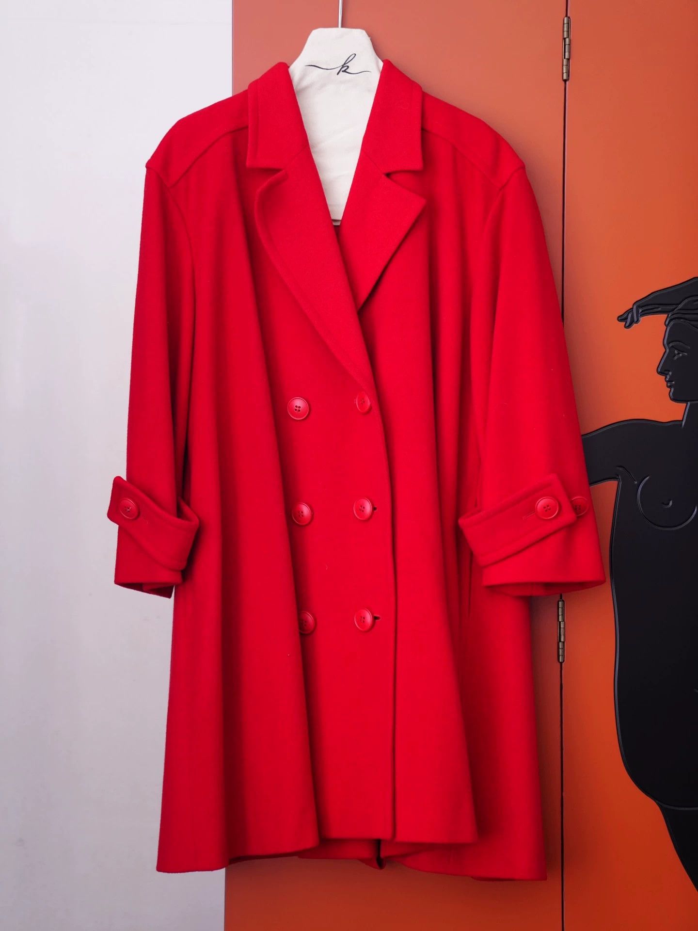Givenchy Givenchy Vintage Crimson Red Oversized Wool Overcoat Umbrella Hem Size M / US 6-8 / IT 42-44 - 2 Thumbnail