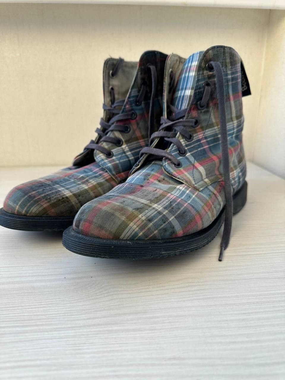 Dr. Martens Dr. Martens 1460 Tartan Plaid Fabric Ankle Combat Boot Size US 6 / EU 39 - 1 Thumbnail