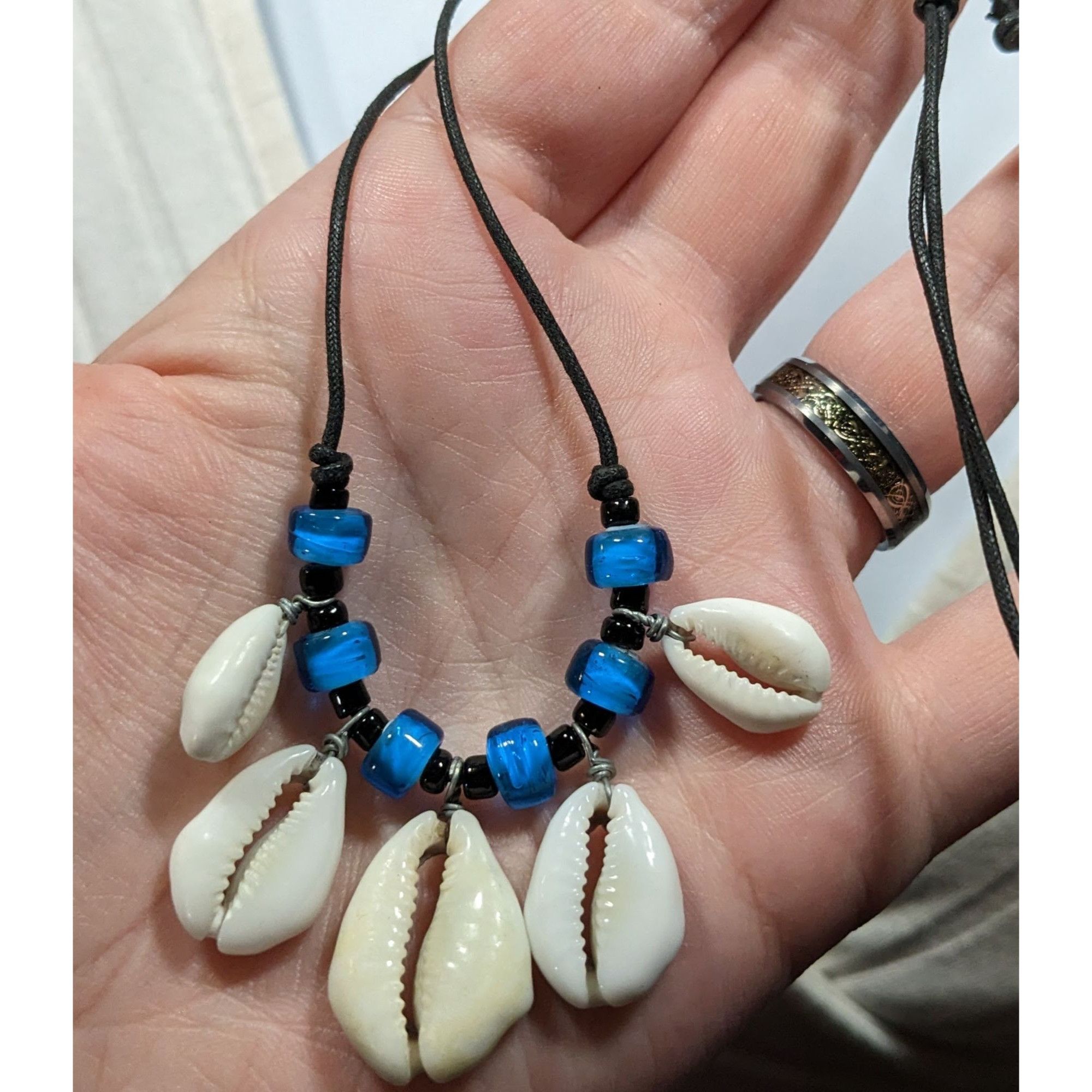 Other Vintage 90s Mermaidcore Beachy Cowrie Shell And Blue Glass N Size ONE SIZE - 5 Thumbnail