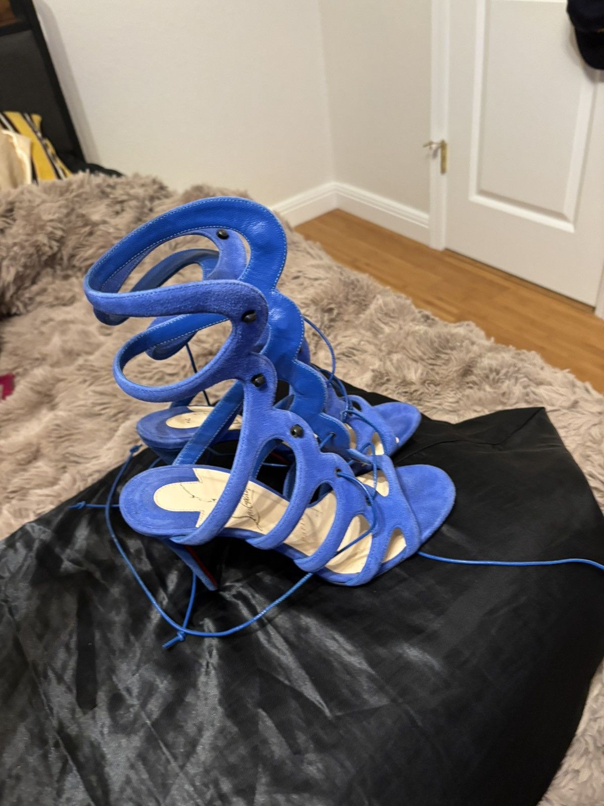 Christian Louboutin Christian Louboutin “Amazoulo” Lace-Up Heels – Size 37 Size US 7 / IT 37 - 3 Thumbnail