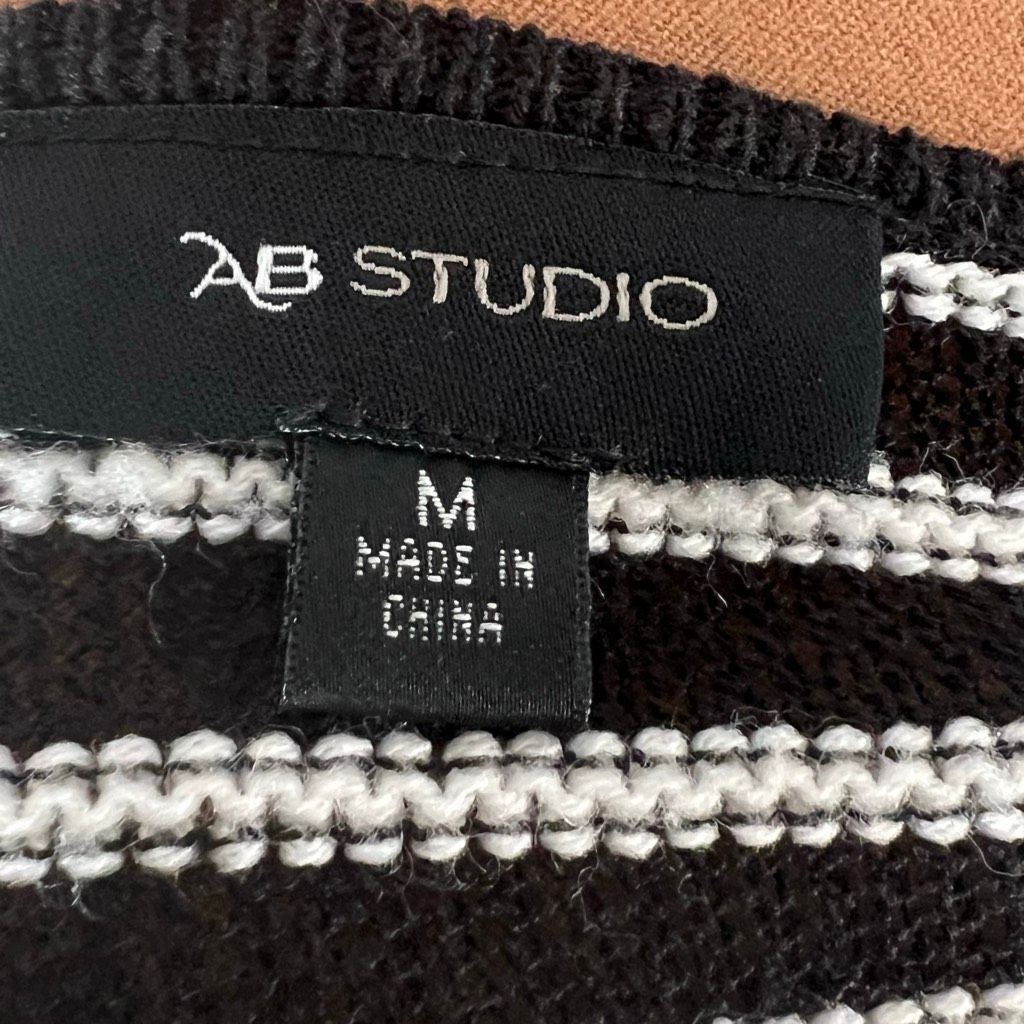 Other AB Studio, Fly Away Waterfall Draped Black White Striped Car Size M / US 6-8 / IT 42-44 - 5 Thumbnail
