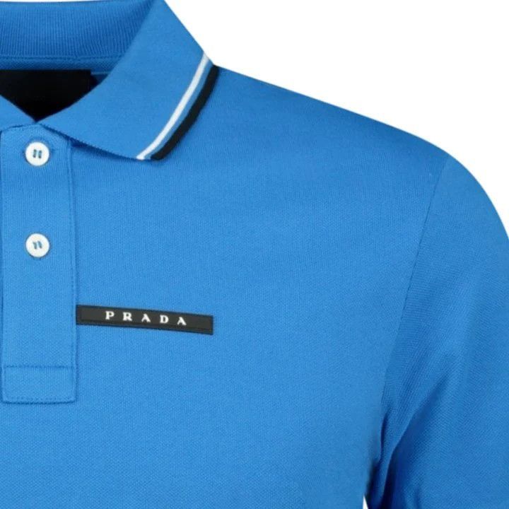 Prada o1mt1gz0924 Short Sleeve Polo Shirt in Blue Size US XL / EU 56 / 4 - 2 Thumbnail