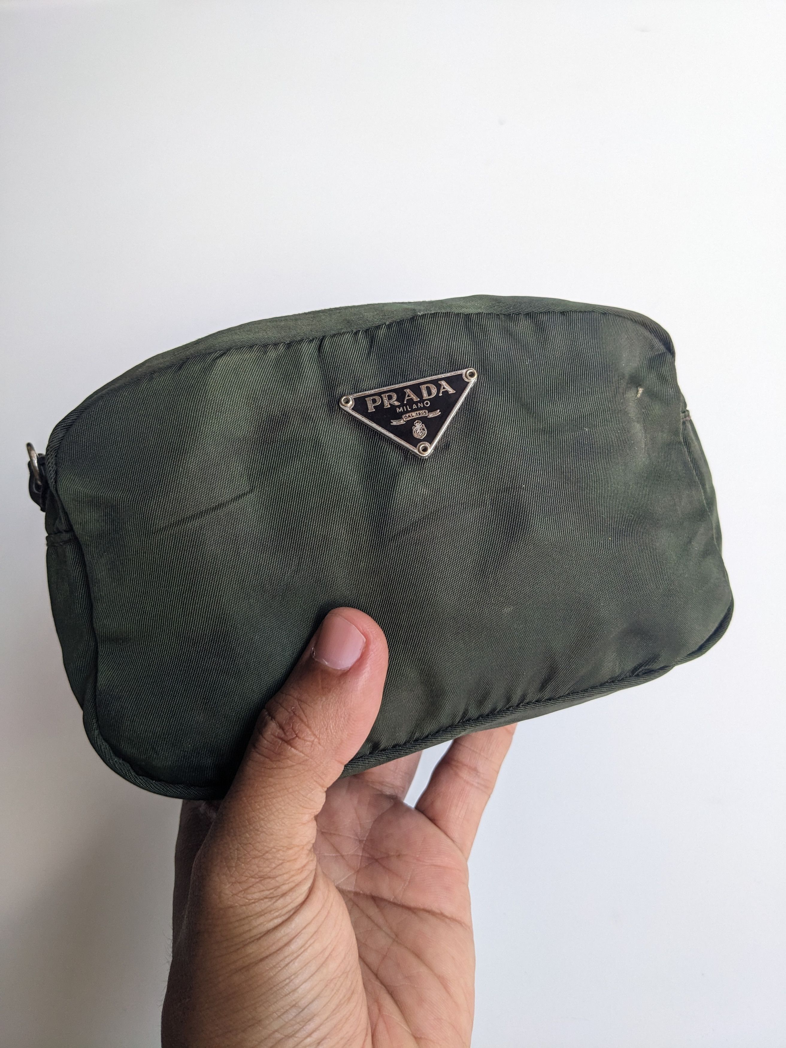 Prada Prada nylon cosmetic pouch dark green Size ONE SIZE - 3 Thumbnail