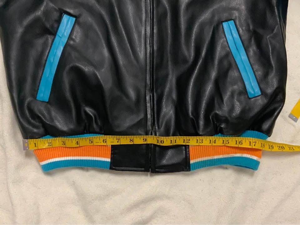 NFL Miami Dolphins Leather Jacket Men Black Bomber Varsity NFL Size US L / EU 52-54 / 3 - 8 Thumbnail