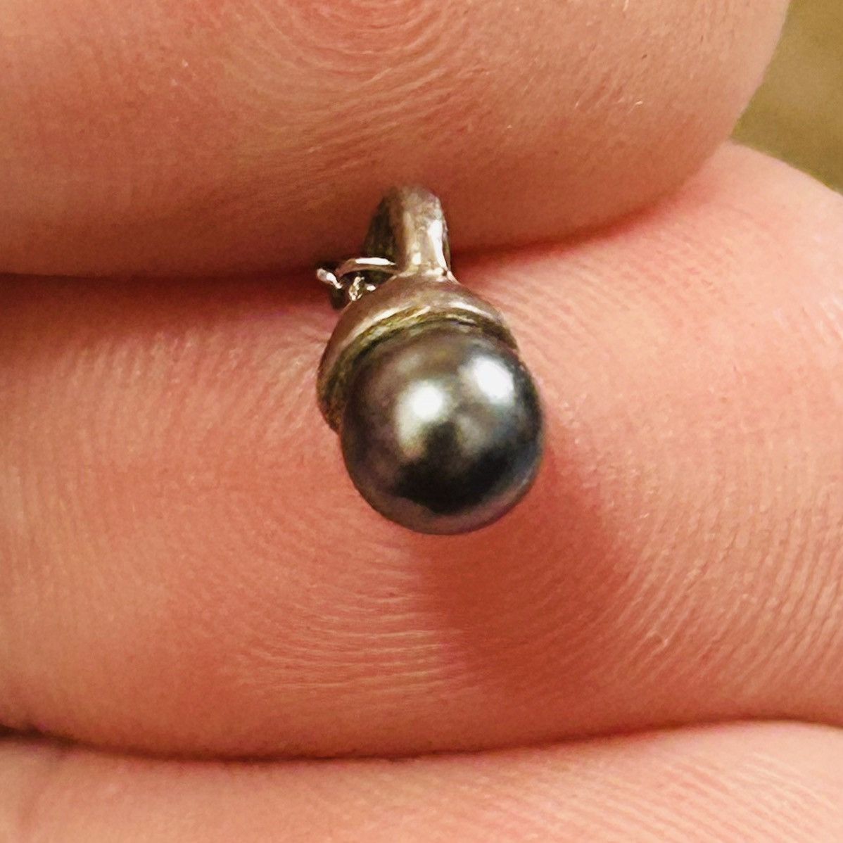 Vintage Vintage delicate minimalist gray pearl on chain necklace Size ONE SIZE - 6 Thumbnail