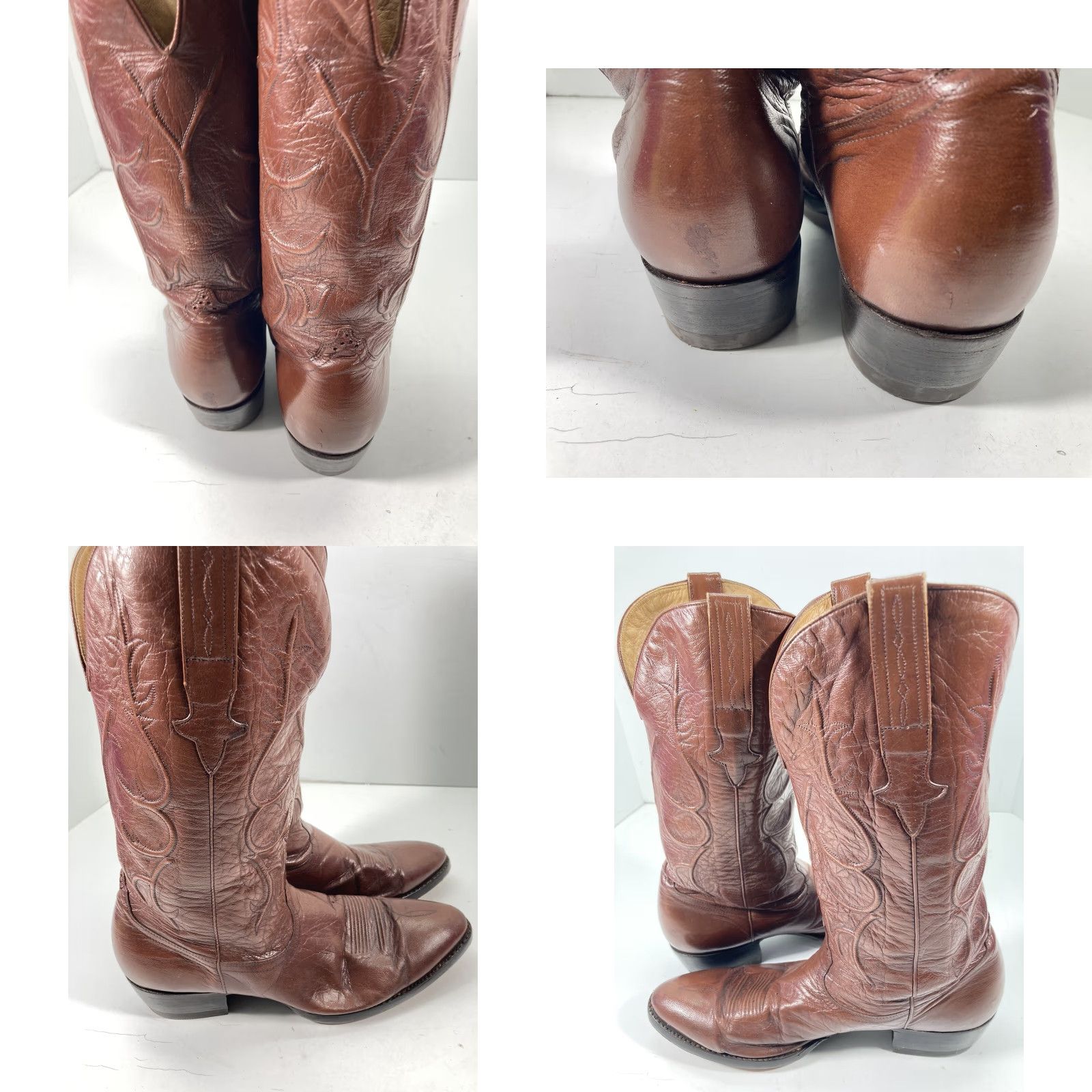 Vintage VINTAGE Chris Romero Boots Men Sz 9 D Brown Leather Pointed Toe New Heels Soles Western Leather Mens Size US 9 / EU 42 - 8 Thumbnail
