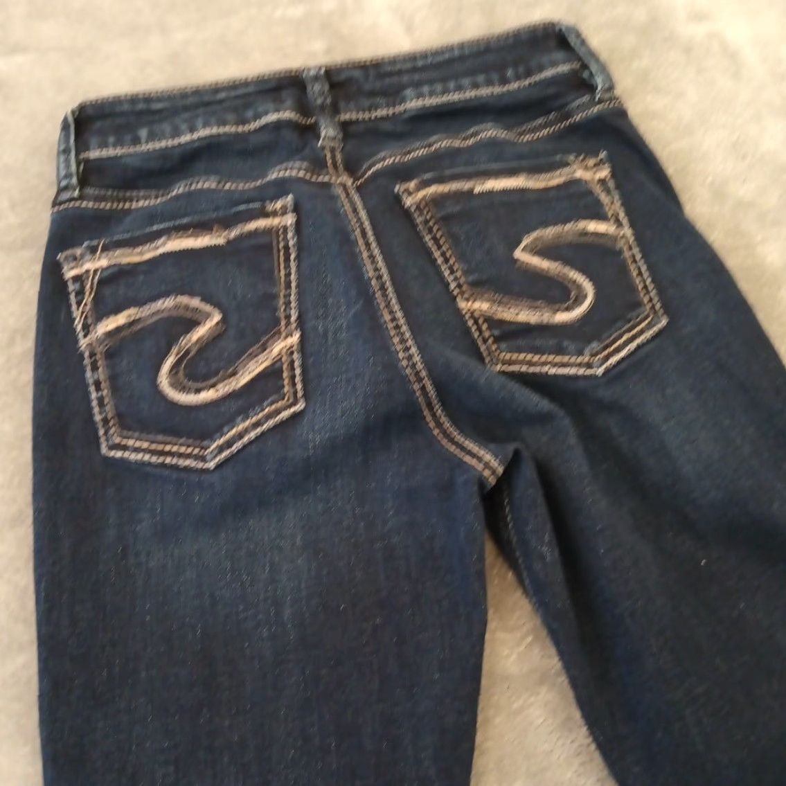 Silver Jeans Co. Silver Avery Straight Jeans Womens Size 26 Blue Dark Mid Rise Stretch 25x29 Size 26" / US 2 / IT 38 - 7 Thumbnail