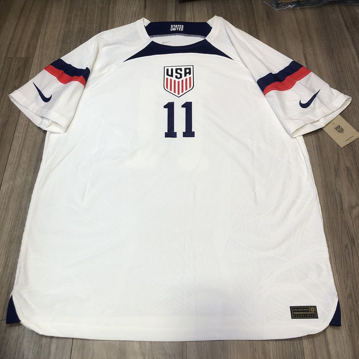 Nike USA USMNT 22/23 player issue home shirt #11 Aaronson (Bnwt) Size US L / EU 52-54 / 3 - 1 Thumbnail