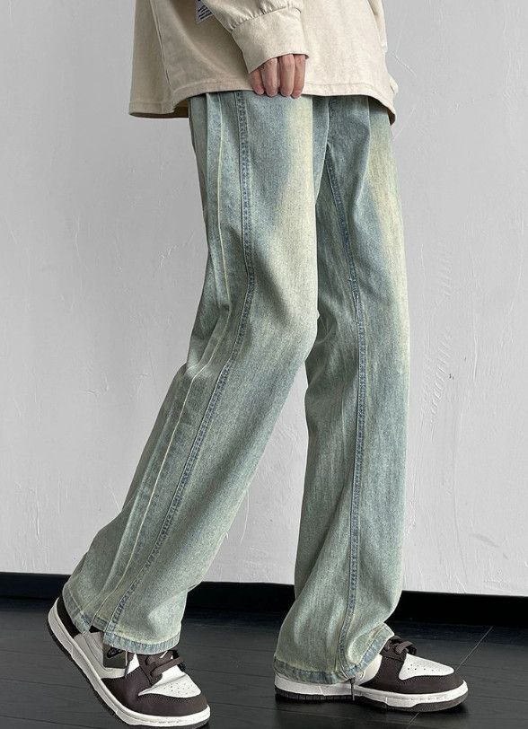 Japanese Brand Men's retro loose straight casual flared jeans Size US 32 / EU 48 - 4 Thumbnail
