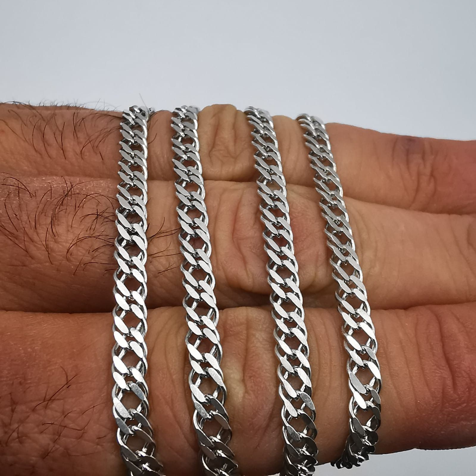 Sterling Silver Vintage Jewelry Chain, 925 Sterling Silver, Signed 13,12g Size ONE SIZE - 8 Thumbnail