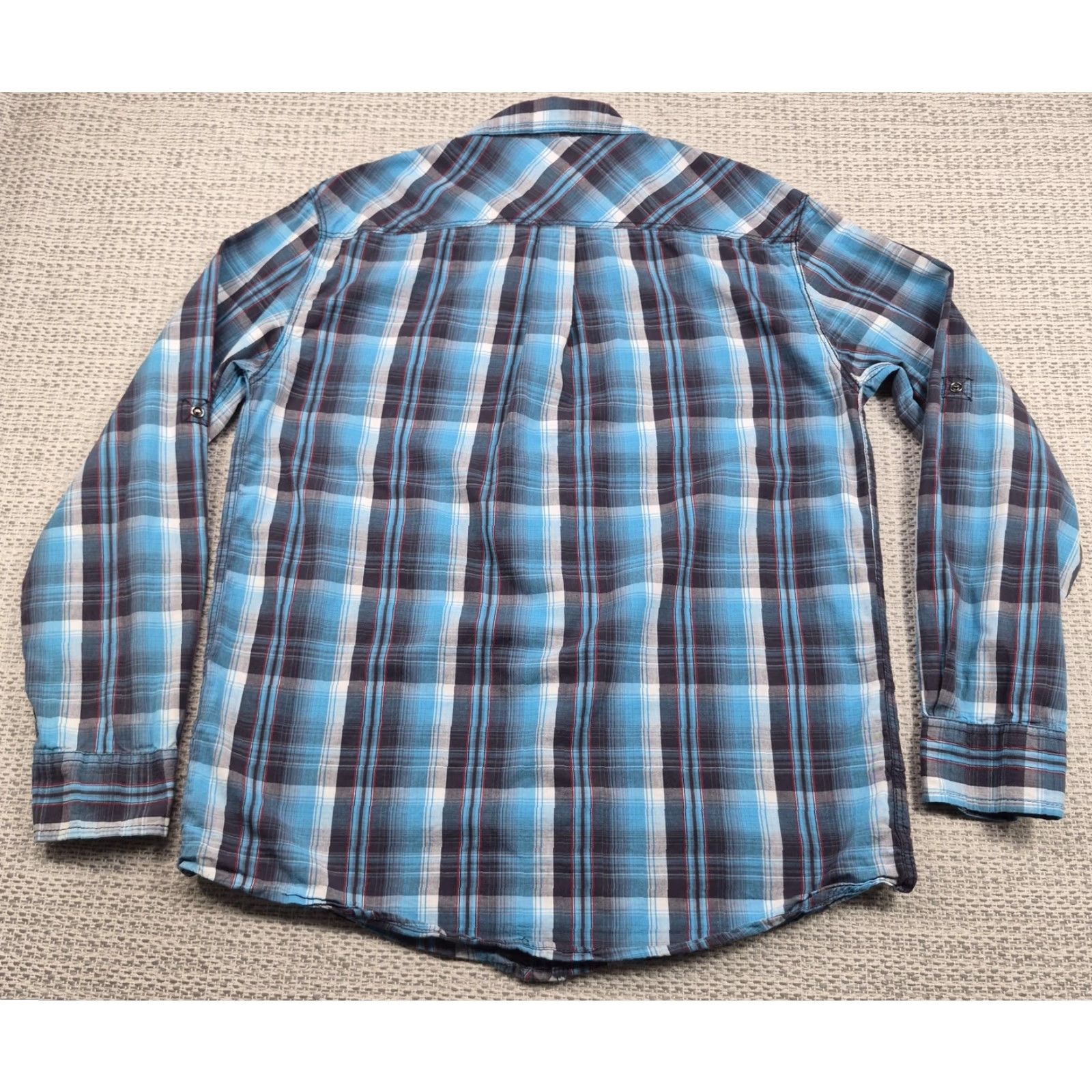 Vintage Skully Pearl Snap Shirt Mens L Blue Plaid Cotton Long Sleeve Western Casual Shirt Size US L / EU 52-54 / 3 - 7 Thumbnail