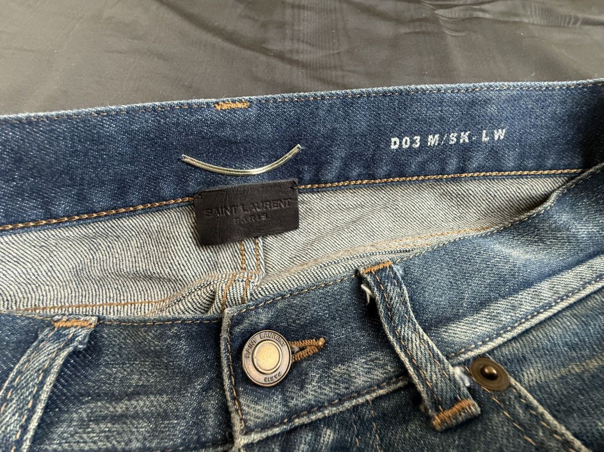 Saint Laurent Paris SS20 Saint Laurent raw hem crash denim Jeans d03 skinny slim Size US 30 / EU 46 - 23 Thumbnail