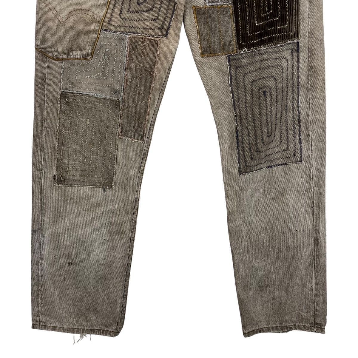 Levi's Vintage Levis X Famouz Sashiko Patchwork Workwear Denim Jean Size US 30 / EU 46 - 4 Thumbnail