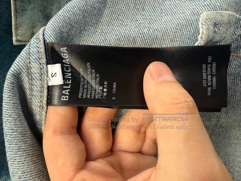 Balenciaga Balenciaga Embroidered Front & Back Logo Denim Jacket S Si Size US S / EU 44-46 / 1 - 4 Thumbnail