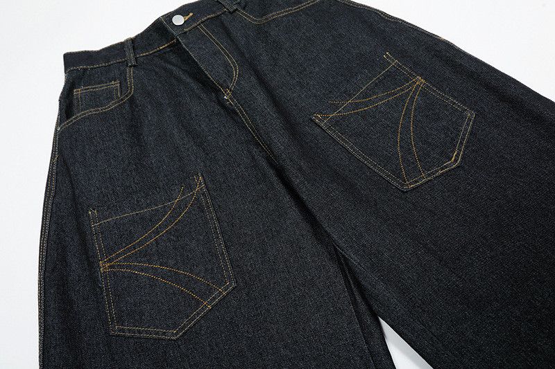 Japanese Brand Retro washed men's high street cleanfit loose jeans Size US 32 / EU 48 - 6 Thumbnail