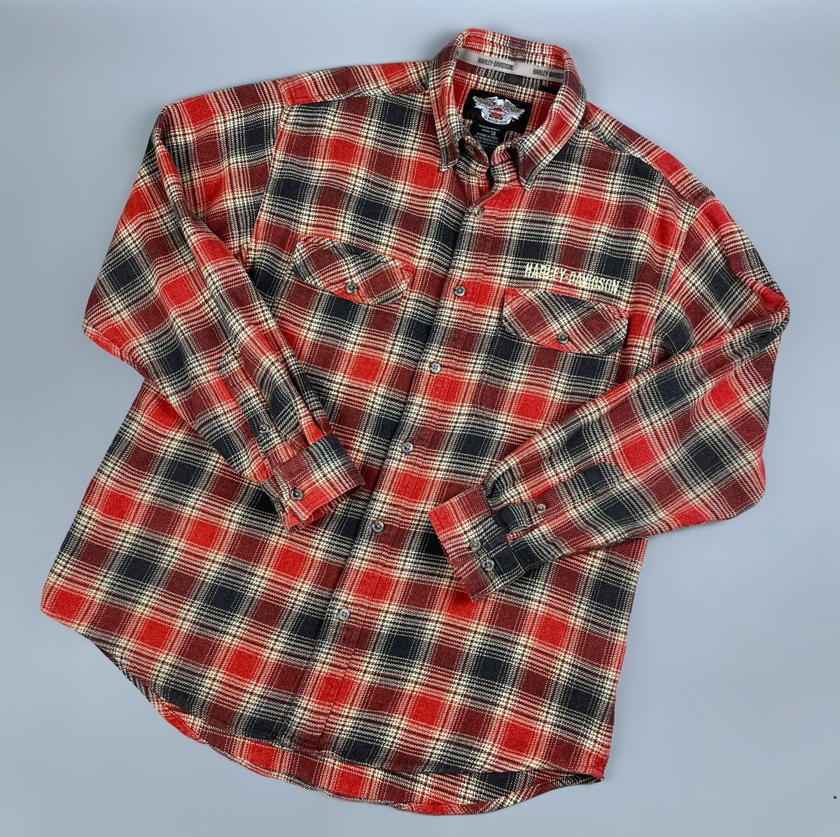 Vintage Vintage Harley-Davidson Motorcycle Checked Flannel Shirt L Size US L / EU 52-54 / 3 - 1 Thumbnail