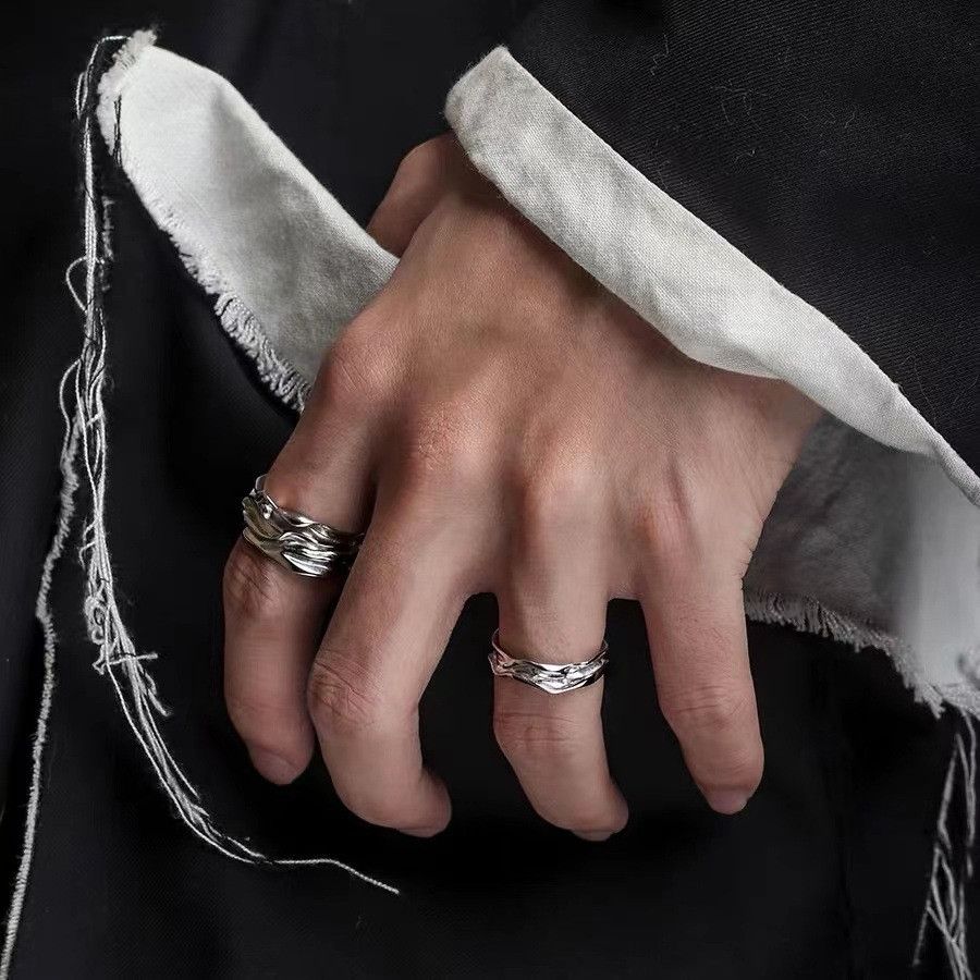 Jewelry Punk Jewelry Rings Open Size Chrome Ring (Size 7-13) Size ONE SIZE - 1 Thumbnail