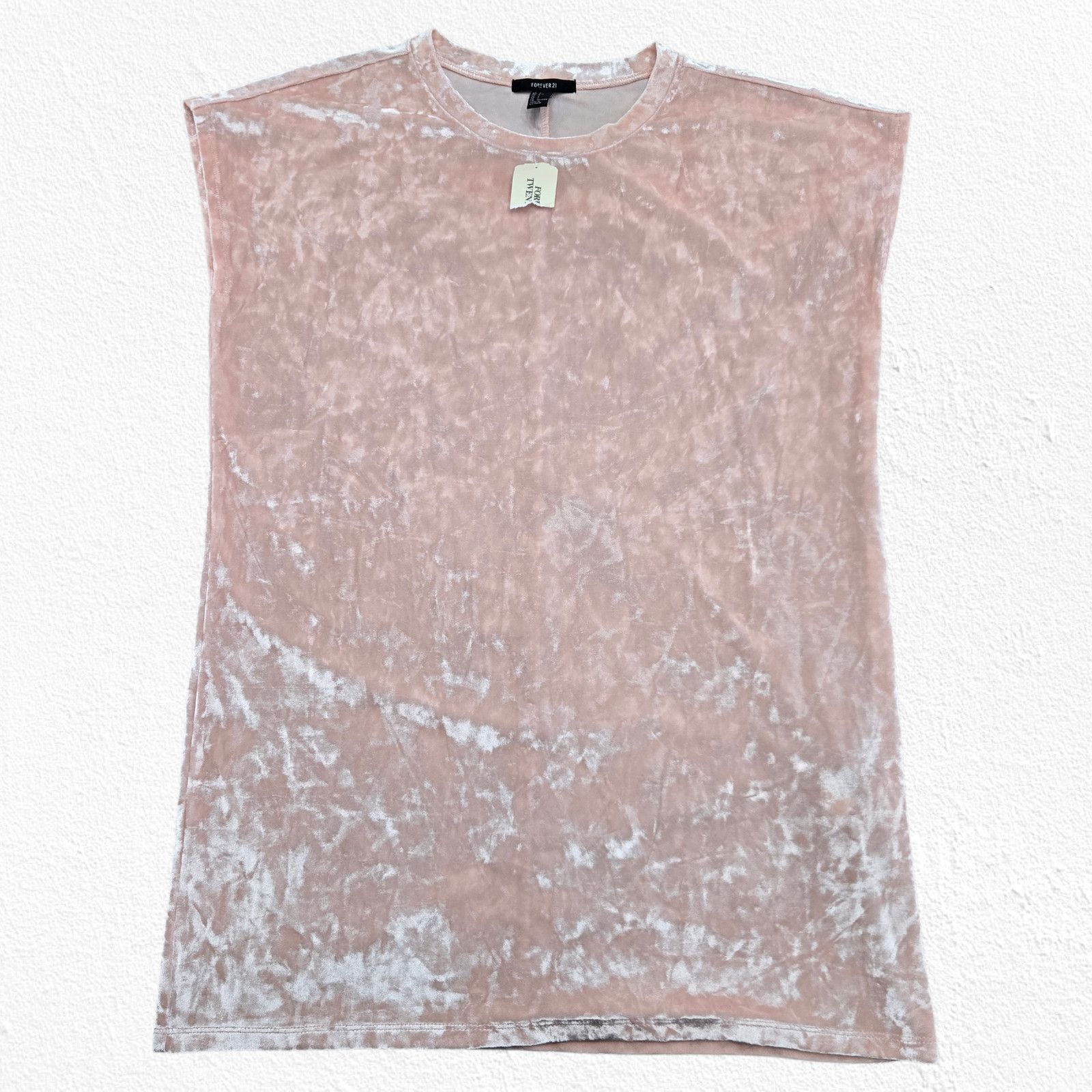 Forever 21 Blush Crushed Velvet Sleeveless Mini Dress Size Small Size S / US 4 / IT 40 - 2 Thumbnail
