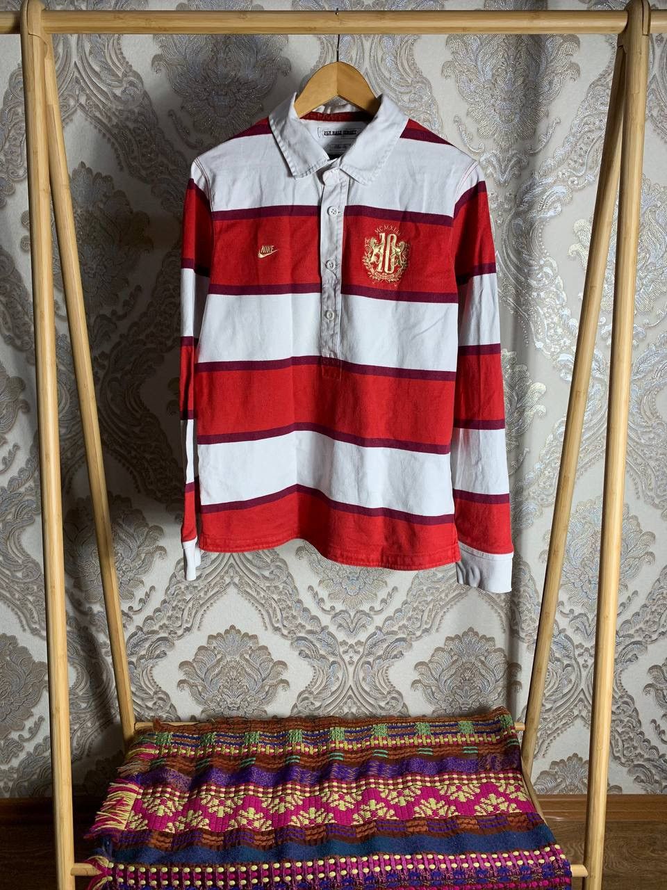 Nike × Vintage NIKE JAPAN STYLE RUGBY JERSEY RETRO Y2K VERY RARE 90s SK8 Size US L / EU 52-54 / 3 - 1 Thumbnail