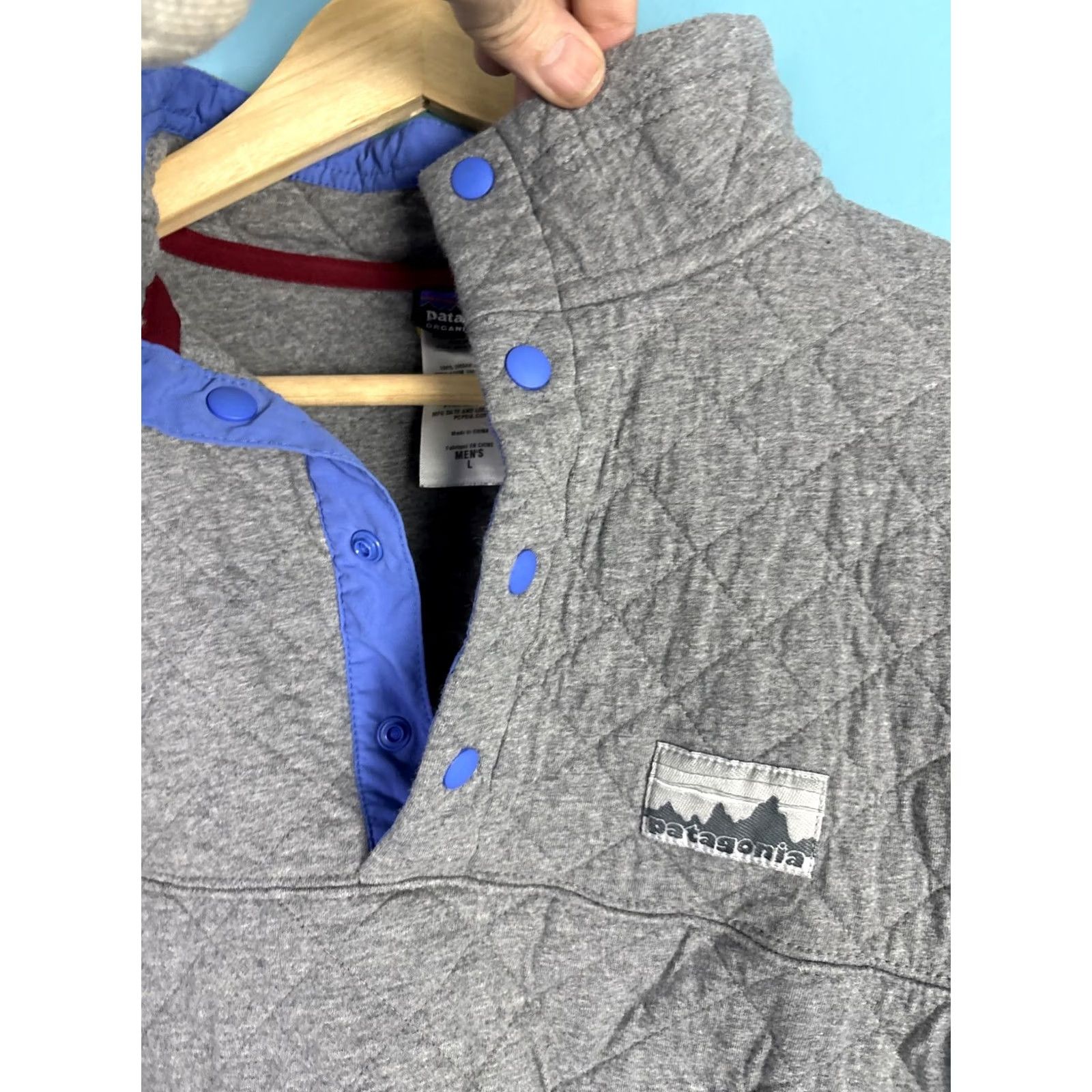 Patagonia Patagonia Pullover Jacket Mens Large Gray Quilted Snap-T Cotton Fleece Size US L / EU 52-54 / 3 - 7 Thumbnail