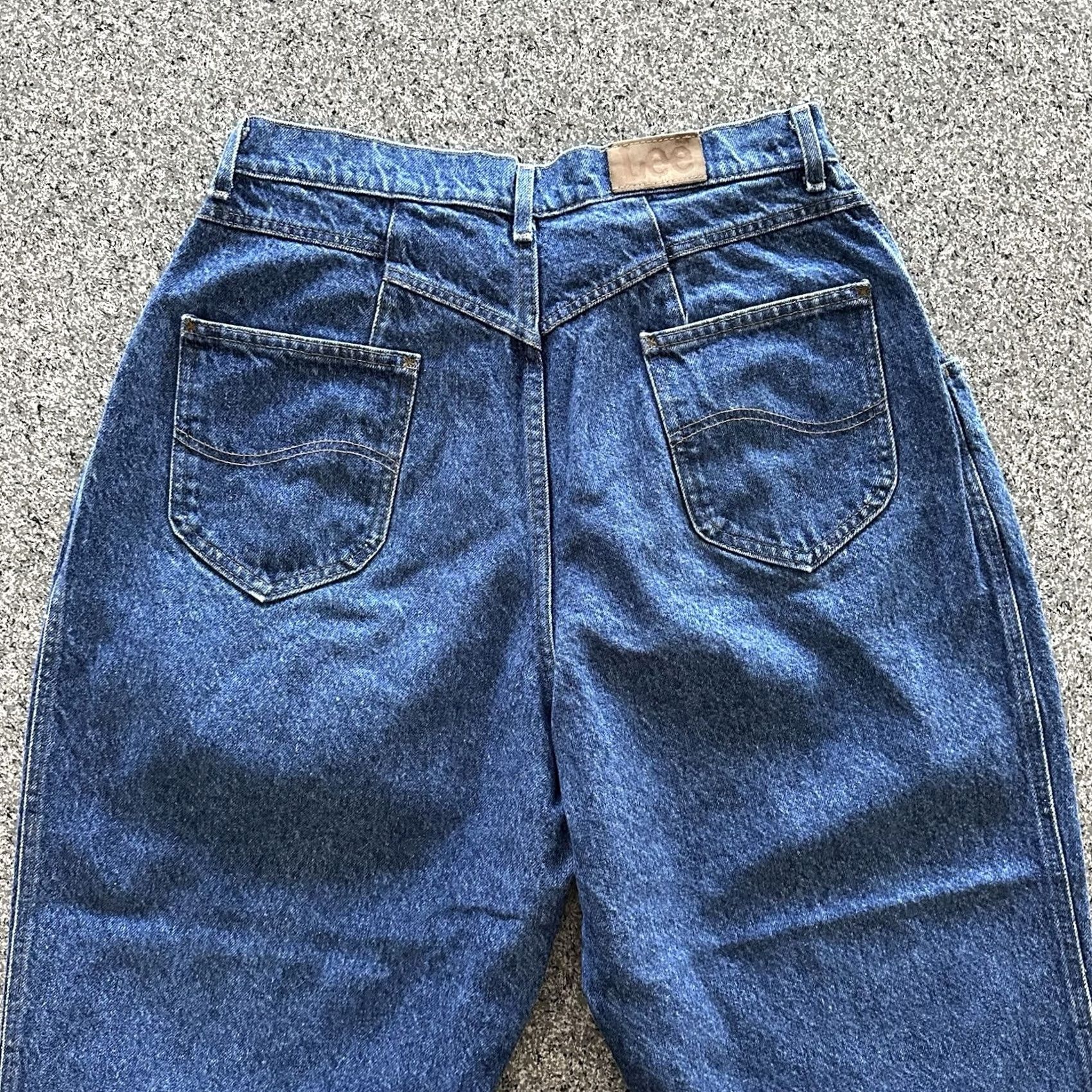 Lee VINTAGE Lee Jeans Womens 18P 31x28 Pleated High Rise Ms Riders Union Stamp USA Shirt Adult 18P Blue Denim 5-Pocket USA 90s Size 24" / US 00 / IT 34 - 3 Thumbnail