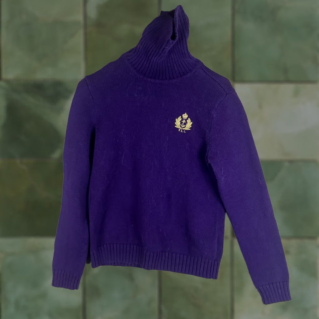 Logo 7 Ralph Lauren Sweater Womens M Purple Logo Turtleneck Knit Pullover Size M / US 6-8 / IT 42-44 - 1 Thumbnail