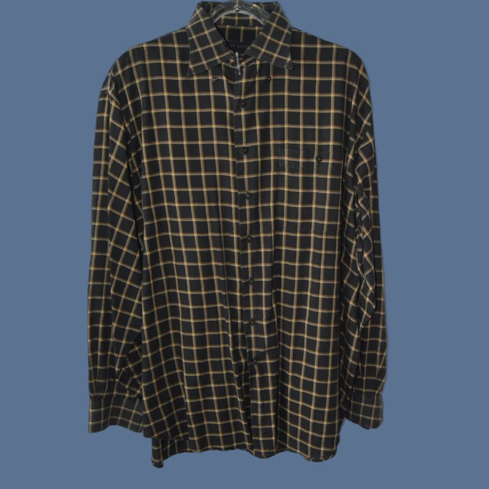 Vintage Scott Barber Shirt 2XL Black Plaid Long Sleeve Button-Up Mens Size US XXL / EU 58 / 5 - 1 Thumbnail