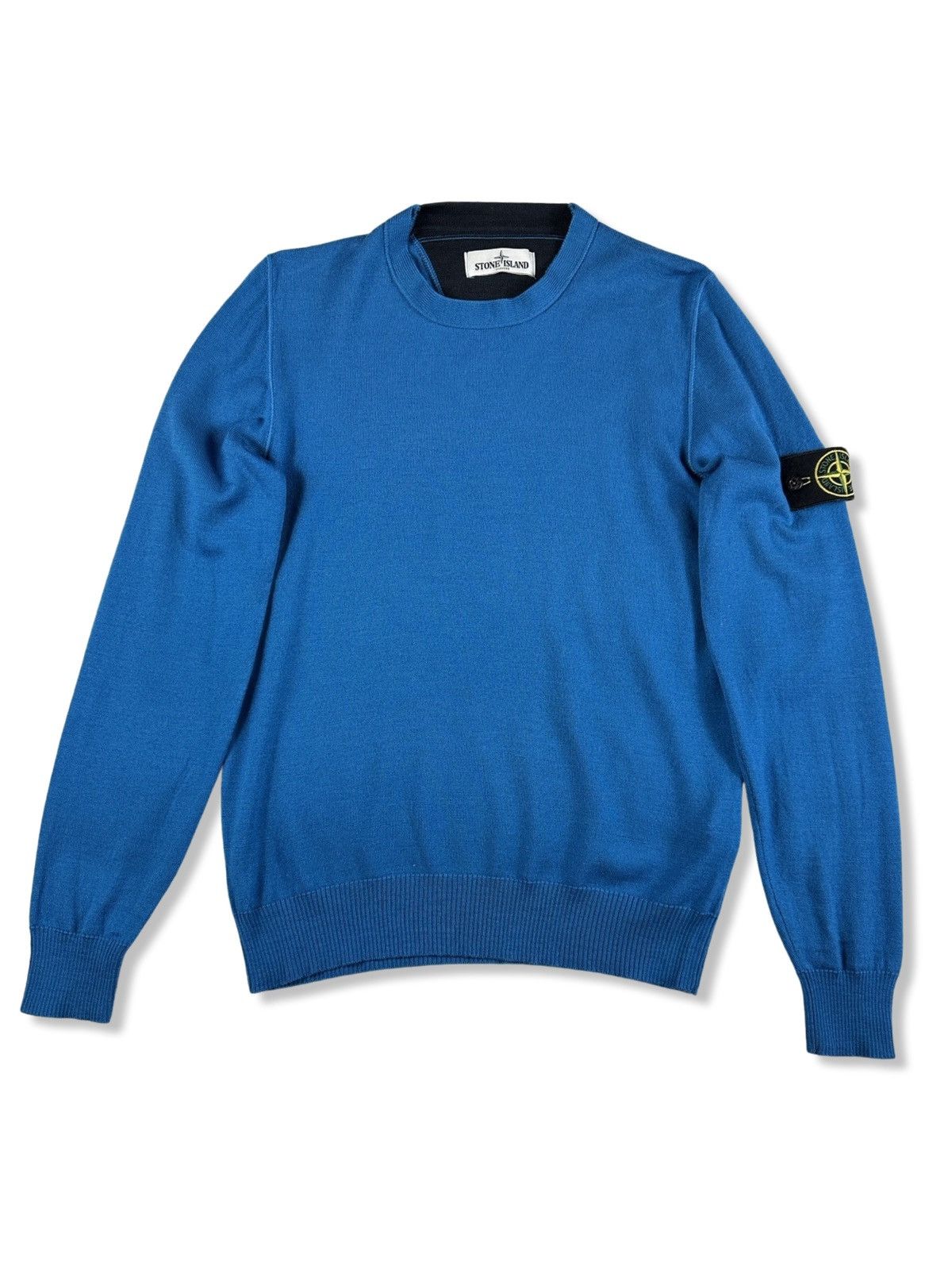 image of Stone Island Wool Knitwear in Blue, Men's (Size Medium)