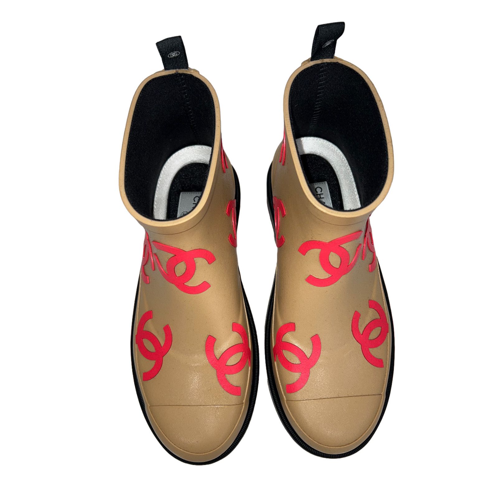 Chanel Chanel 23A Beige Pink All Over Logo Rubber CC Low Top Size US 8 / IT 38 - 7 Thumbnail