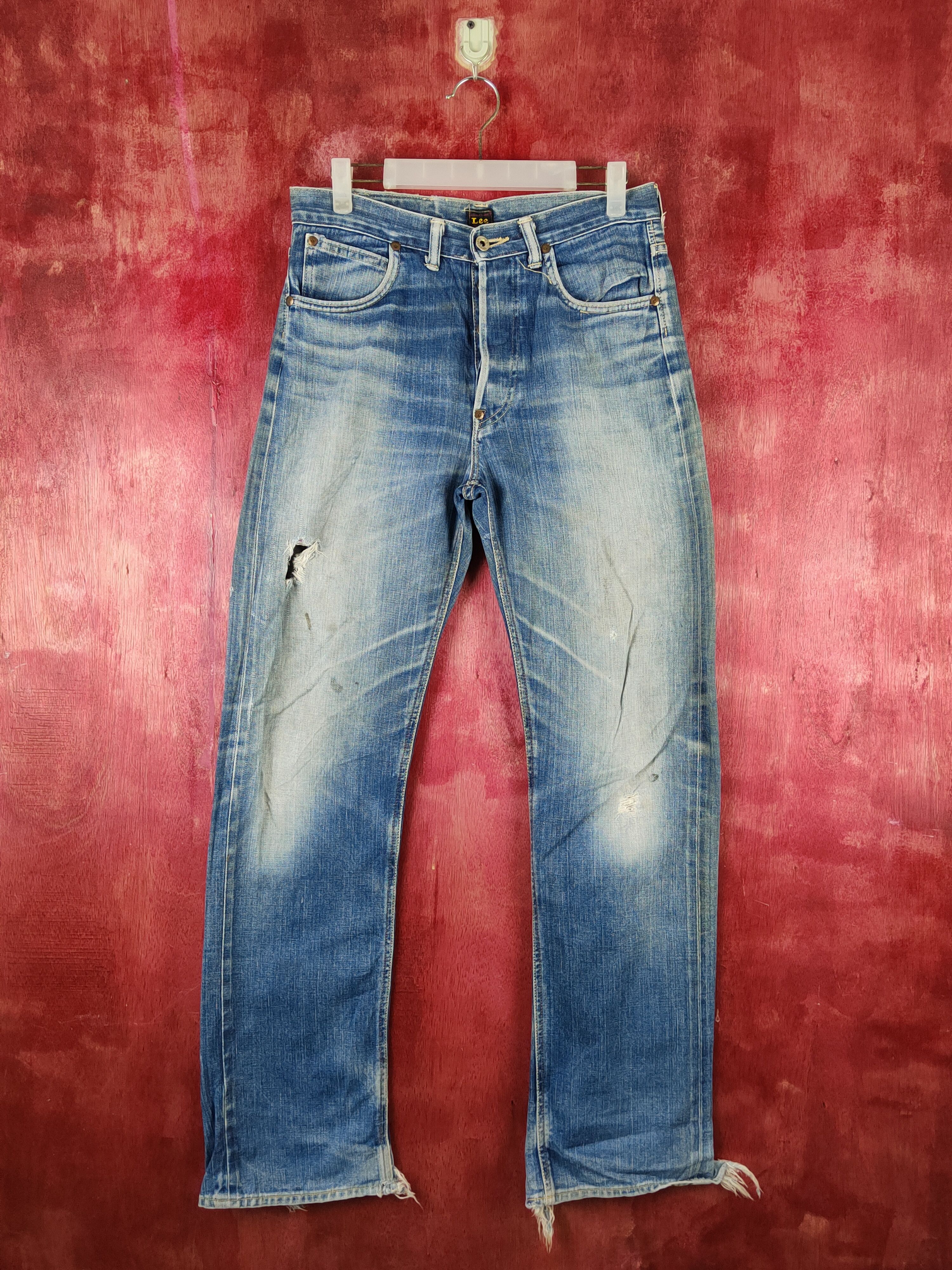 Japanese Brand Lee Blue Faded Distressed Ripped Jeans #S2237 Size US 30 / EU 46 - 1 Thumbnail