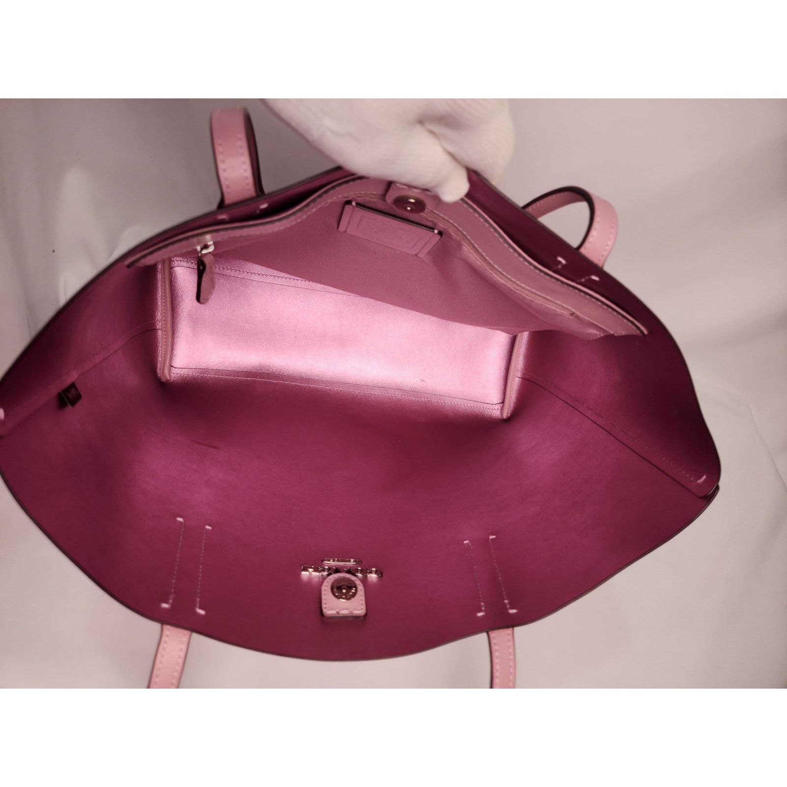 Coach Rare Coach Avenue Metallic Tote Bag Large PERIWINKLE PURPLE Size ONE SIZE - 12 Thumbnail
