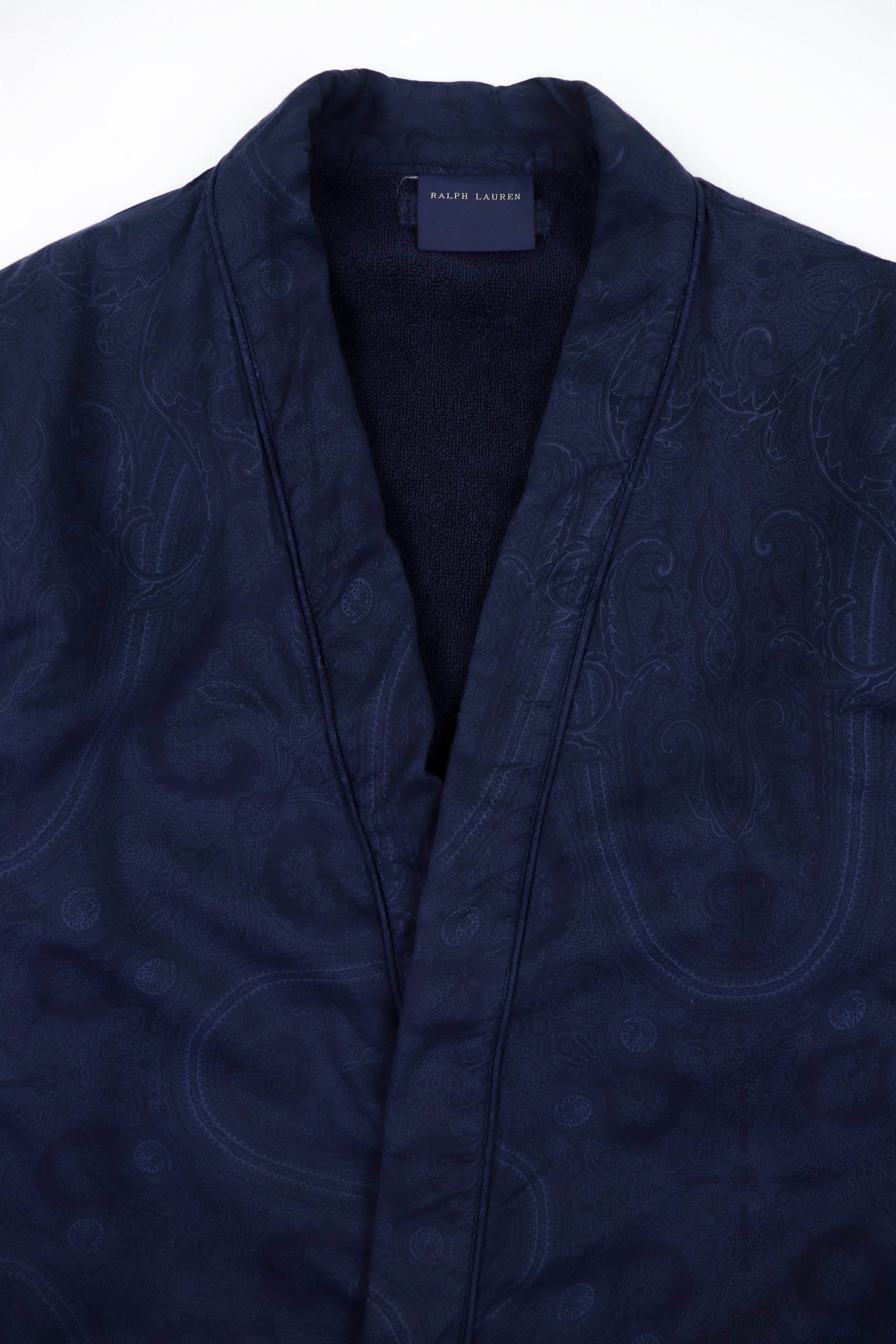 Polo Ralph Lauren Ralph Lauren Dark Blue Paisley Printed Graphics Bath Robe Size US M / EU 48-50 / 2 - 8 Thumbnail