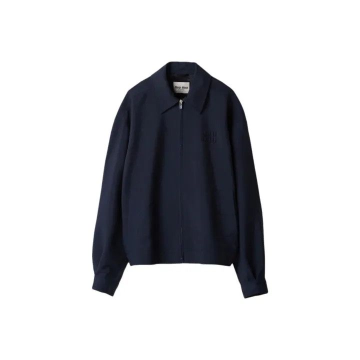 Miu Miu Miu Miu Navy Long Sleeve Zip Jacket 0079 Size L / US 10 / IT 46 - 1 Thumbnail