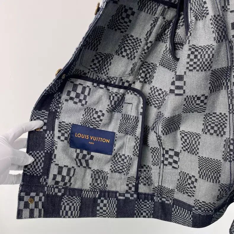 Louis Vuitton Louis Vuitton Black Checkerboard Denim Jacket Size US M / EU 48-50 / 2 - 8 Thumbnail