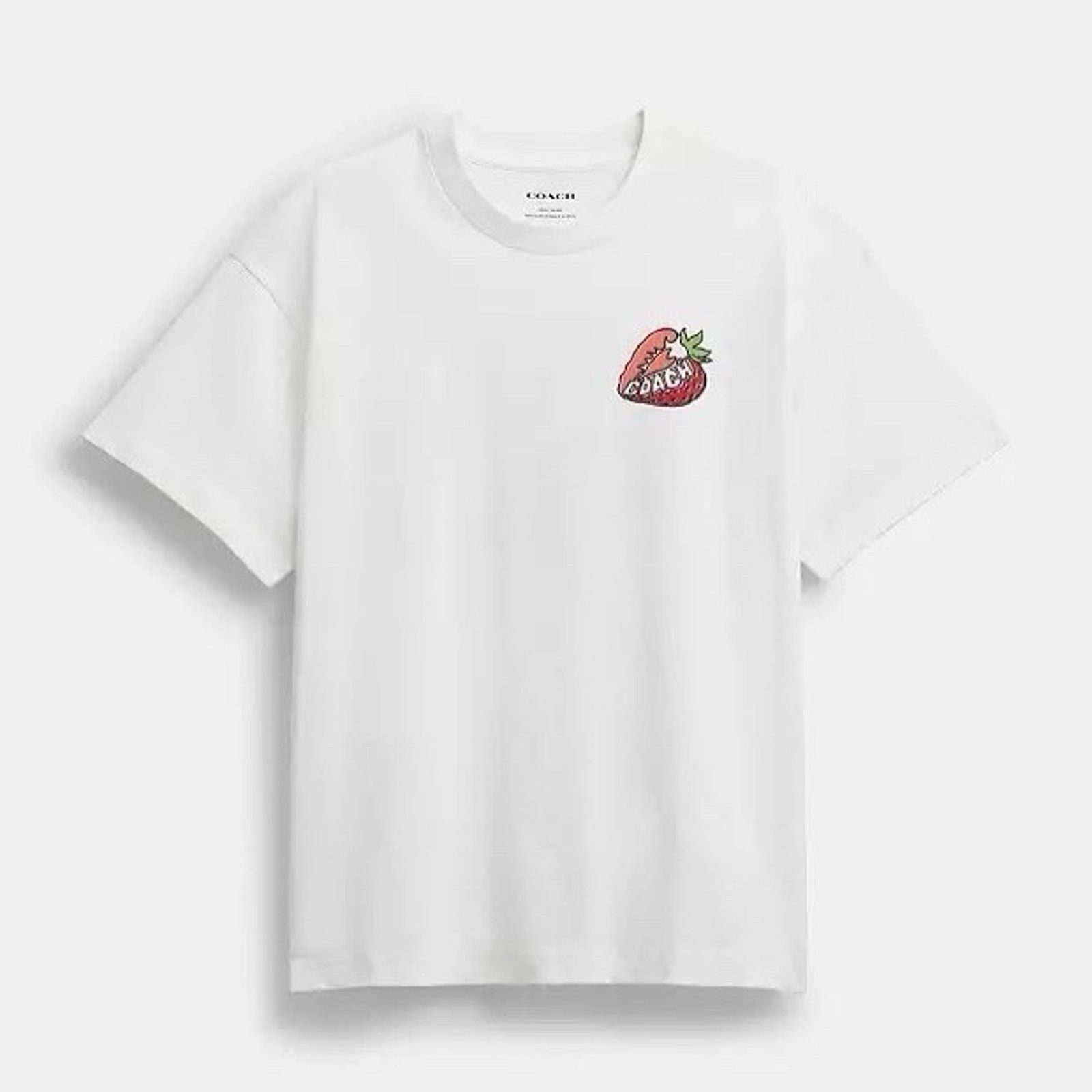 Coach NWT Coach WOMEN Strawberry T Shirt Organic Cotton CAH64 L Size L / US 10 / IT 46 - 1 Thumbnail
