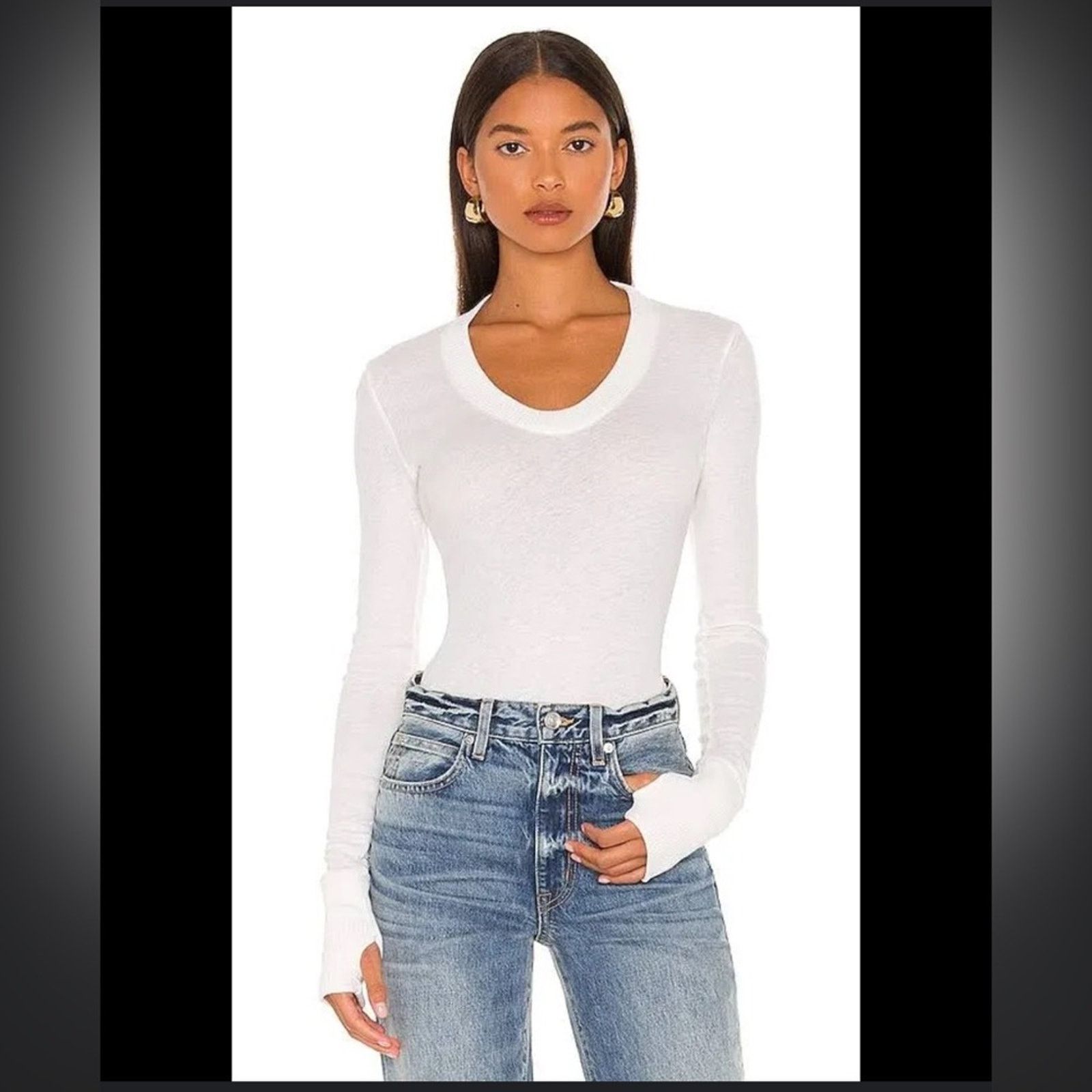 Enza Costa NEW Enza Costa $225 Cashmere Long Sleeve Bodysuit BLACK S Size S / US 4 / IT 40 - 3 Thumbnail