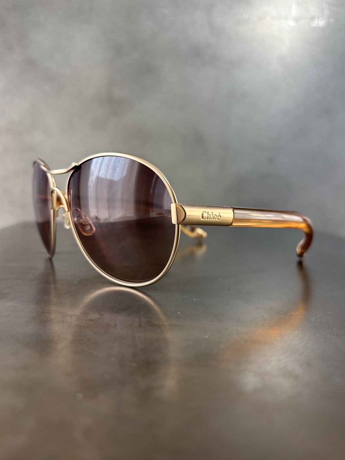 Chloe × Vintage 2000s Chloe Sunglasses Y2K Vintage Aviators LVMH Sparkle Size ONE SIZE - 4 Thumbnail