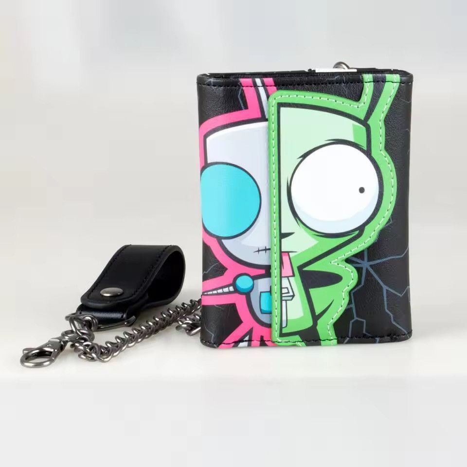 Japanese Brand Triple-Fold Cartoon PU Leather Wallet With Chai Size ONE SIZE - 2 Thumbnail