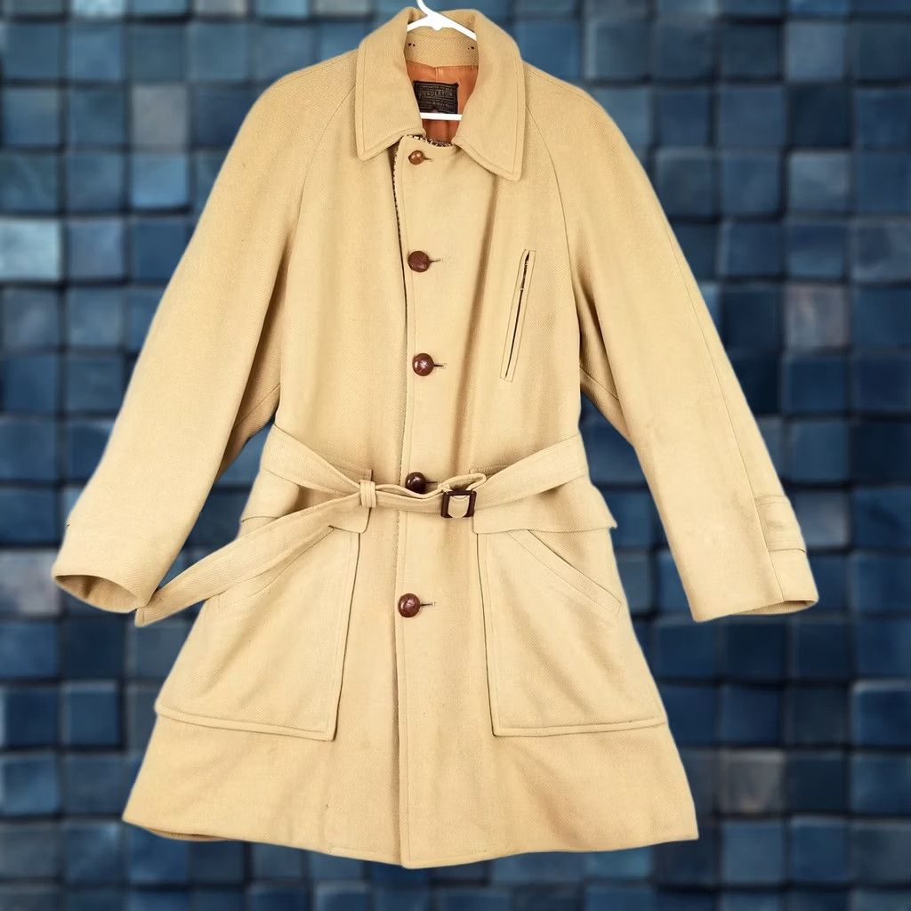 Pendleton VINTAGE Pendleton Jacket Beig e Virgin Wool Long Belted Collared Coat Women L Size L / US 10 / IT 46 - 1 Thumbnail